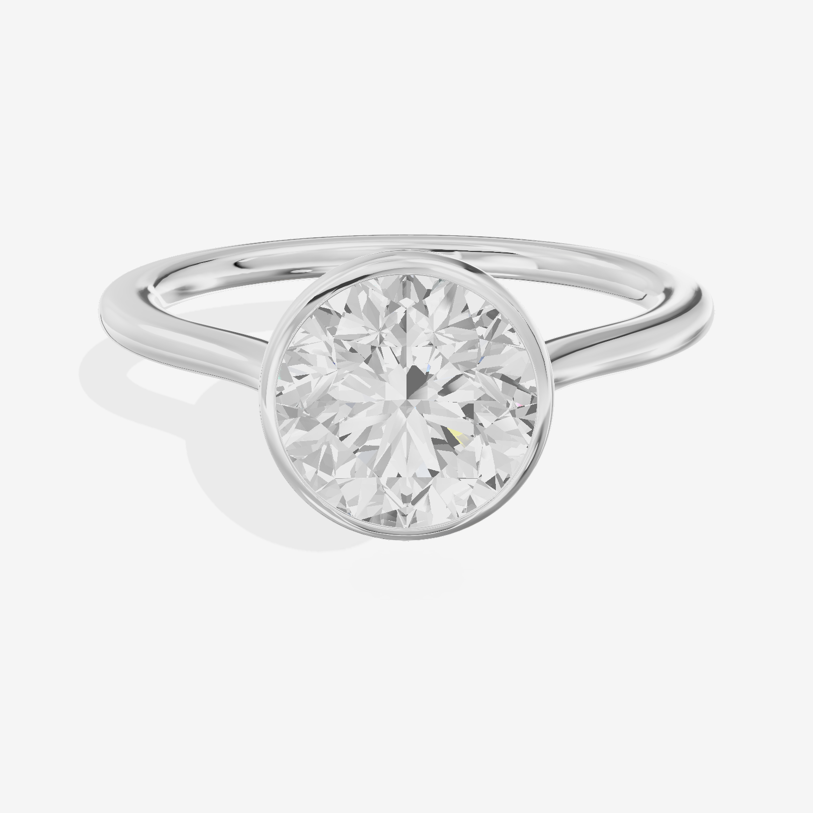 Petite Vowsae 1.5mm Round Bezel Engagement Ring in 14K White Gold
