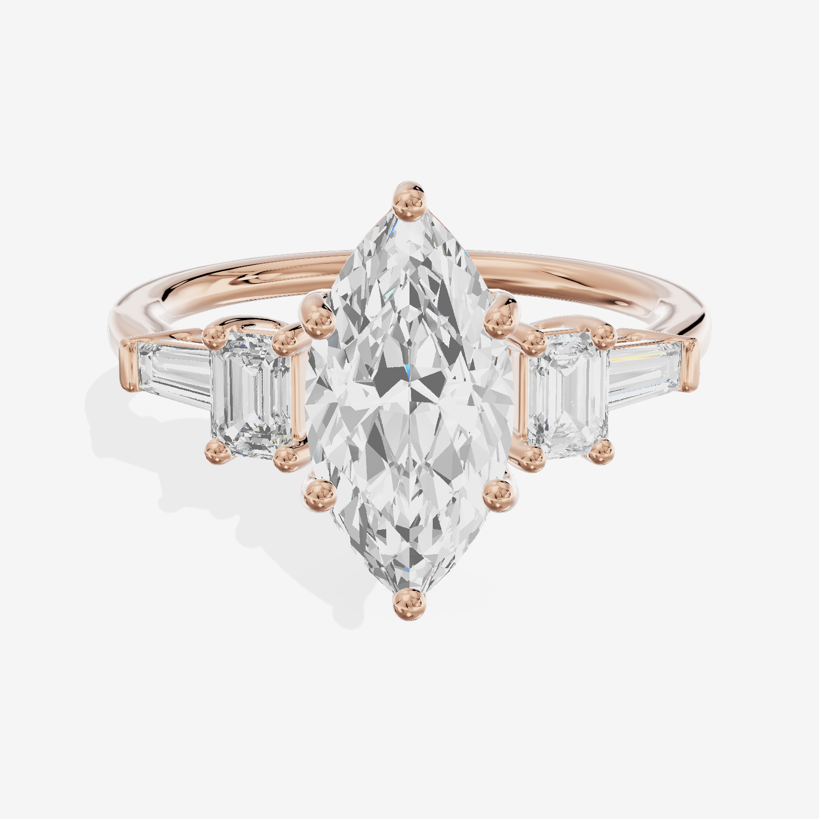 Vowsae Five Stone Marquise Engagement Ring (3/4 ct. tw.) in 18K Rose Gold