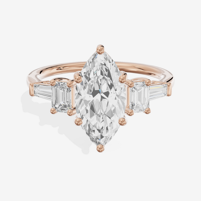 Vowsae Five Stone Marquise Engagement Ring (3/4 ct. tw.) in 18K Rose Gold