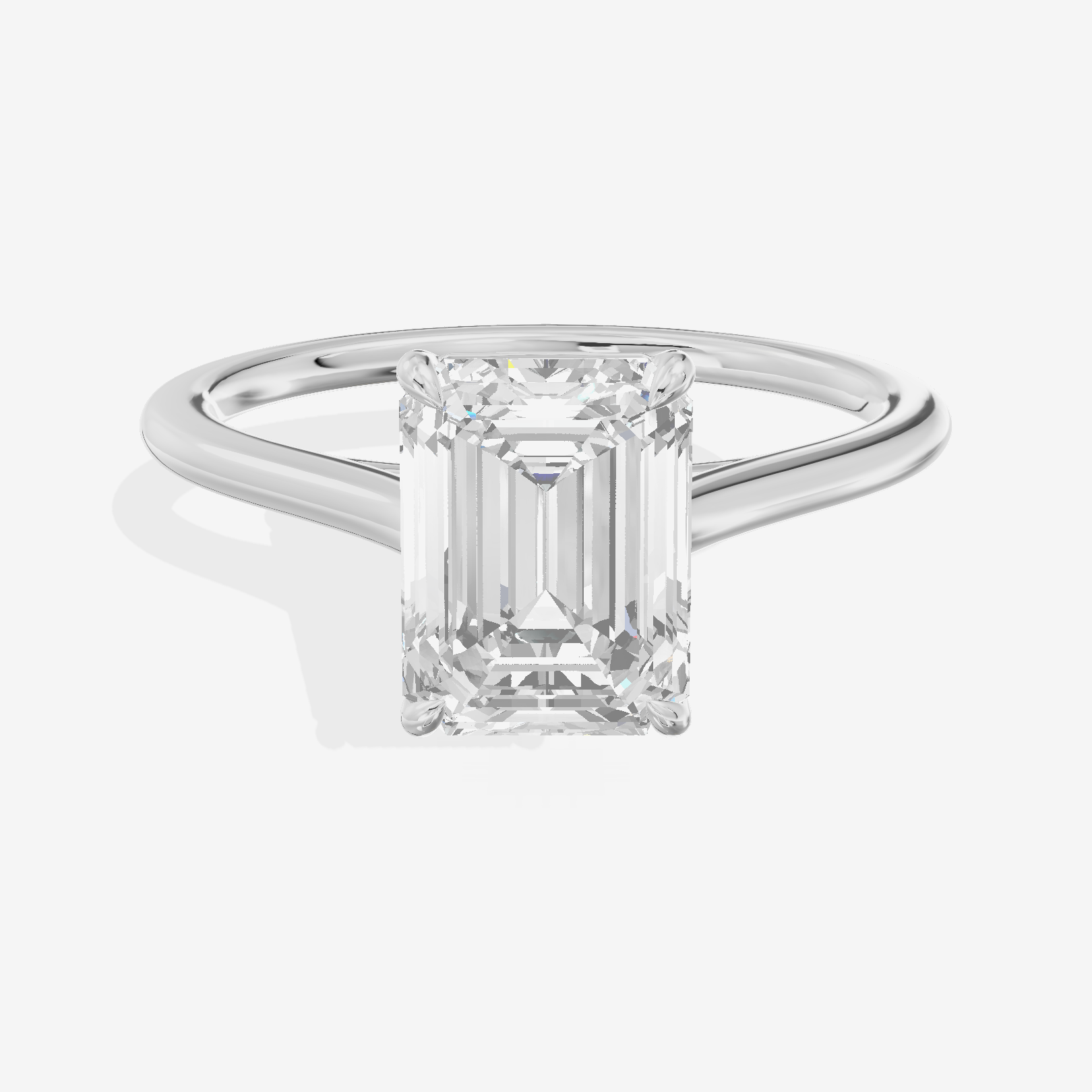 One of One 1.4mm Emerald Solitaire Engagement Ring in Platinum