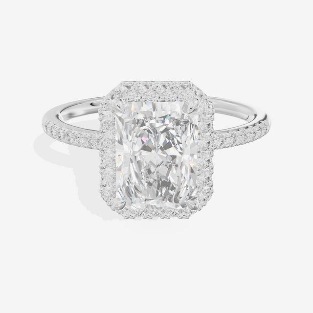 Vowsae Halo Radiant Engagement Ring (1/5 ct. tw.) in Platinum
