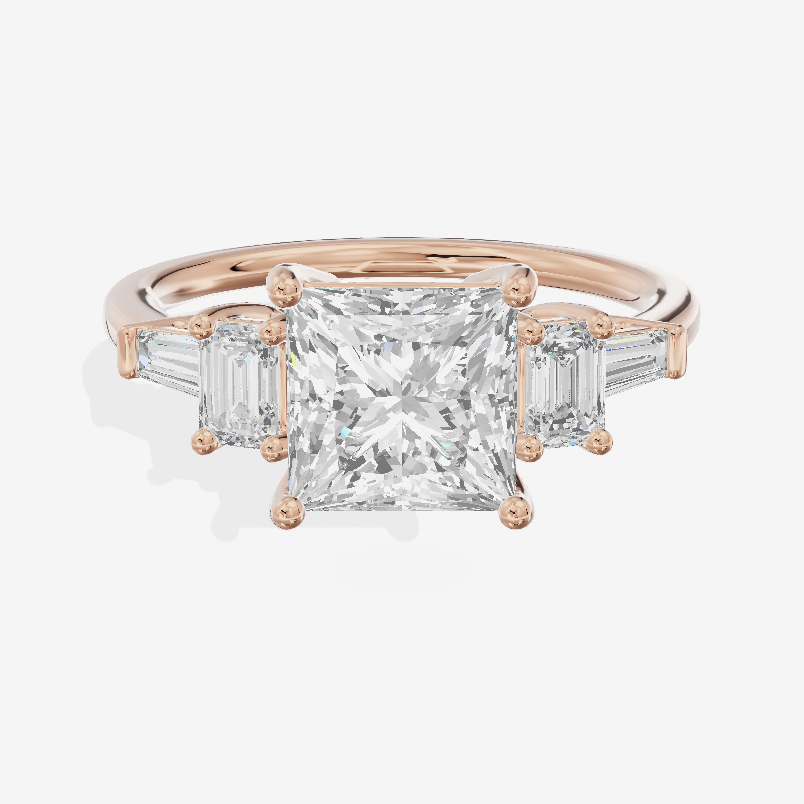 Vowsae Five Stone Princess Engagement Ring (3/4 ct. tw.) in 14K Rose Gold