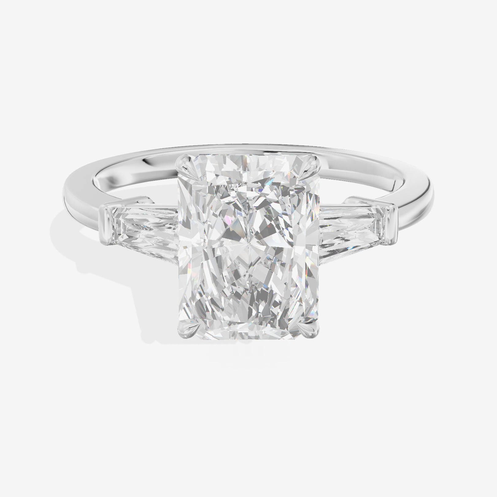 Vintage Coeurine Three Stone Radiant Engagement Ring (1/2 ct. tw.) in Platinum