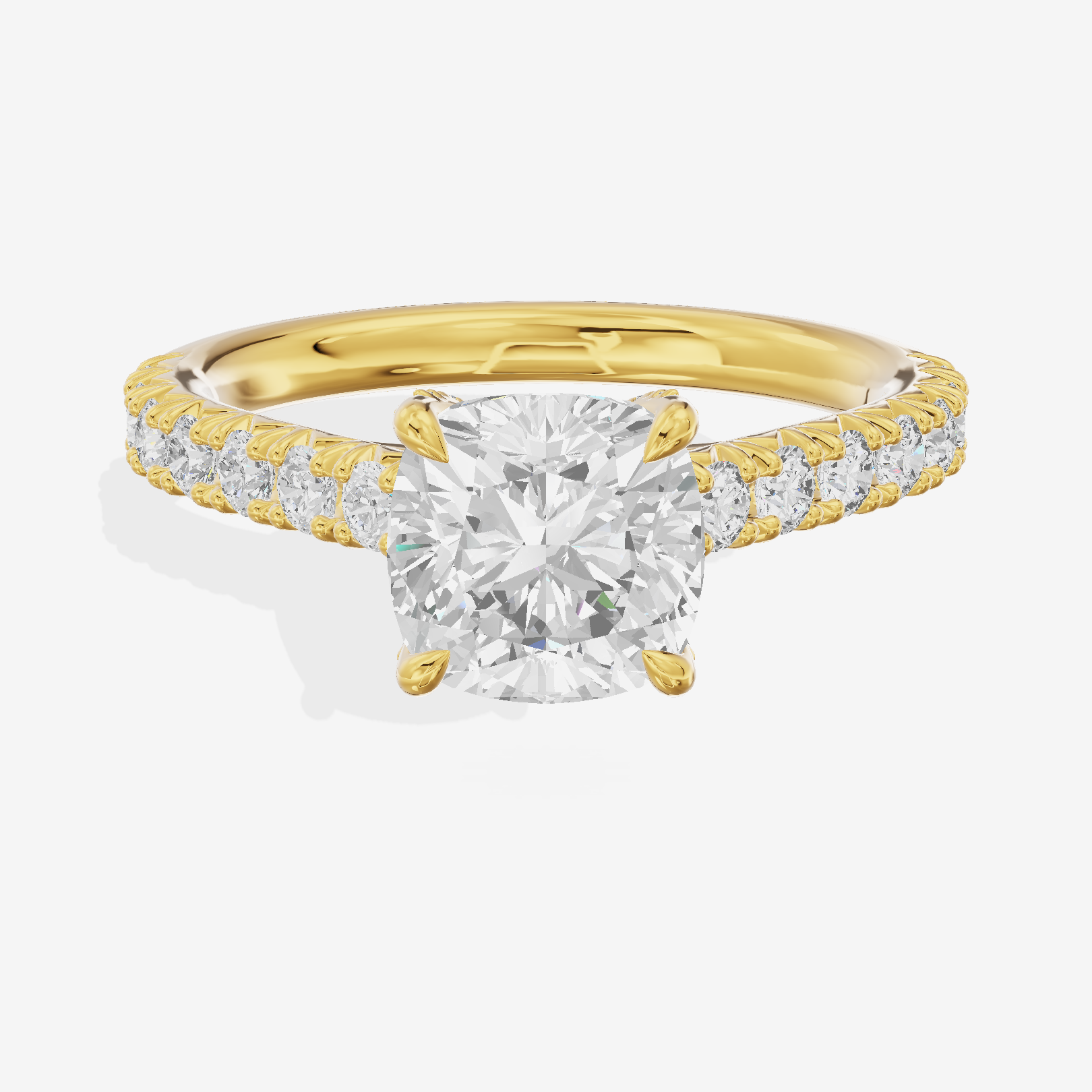 Clusta Hidden Halo Cushion Engagement Ring (1/2 ct. tw.) in 14K Yellow Gold