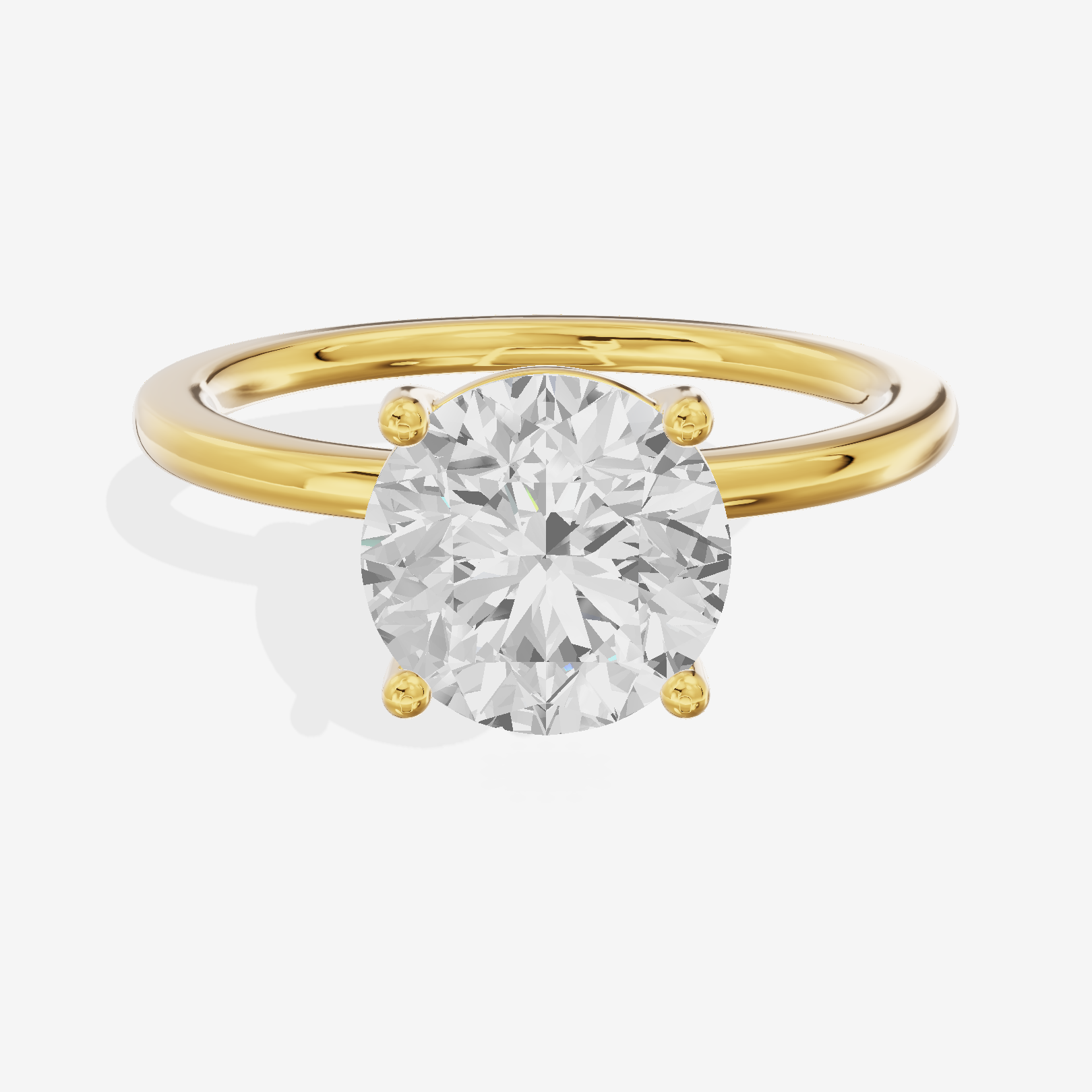 Whispered Selenia 1.5mm Round Solitaire Engagement Ring in 18K Yellow Gold