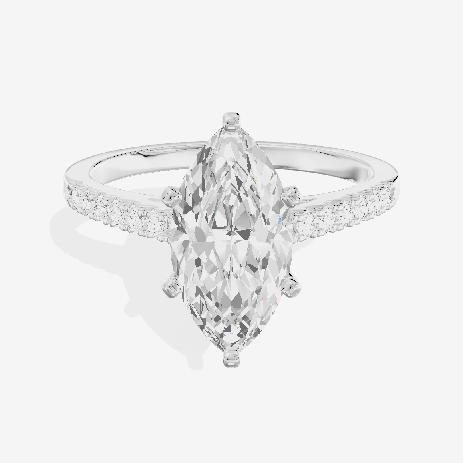 Sworn Vowsae Marquise Engagement Ring with Side Stones (1/10 ct. tw.) in Platinum