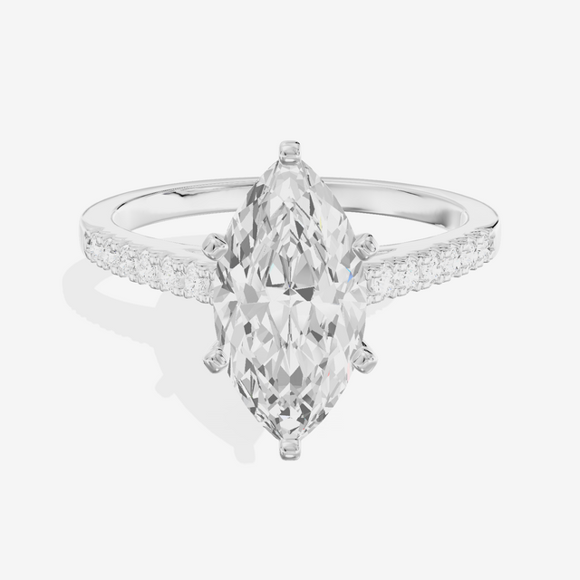 Sworn Vowsae Marquise Engagement Ring with Side Stones (1/10 ct. tw.) in Platinum