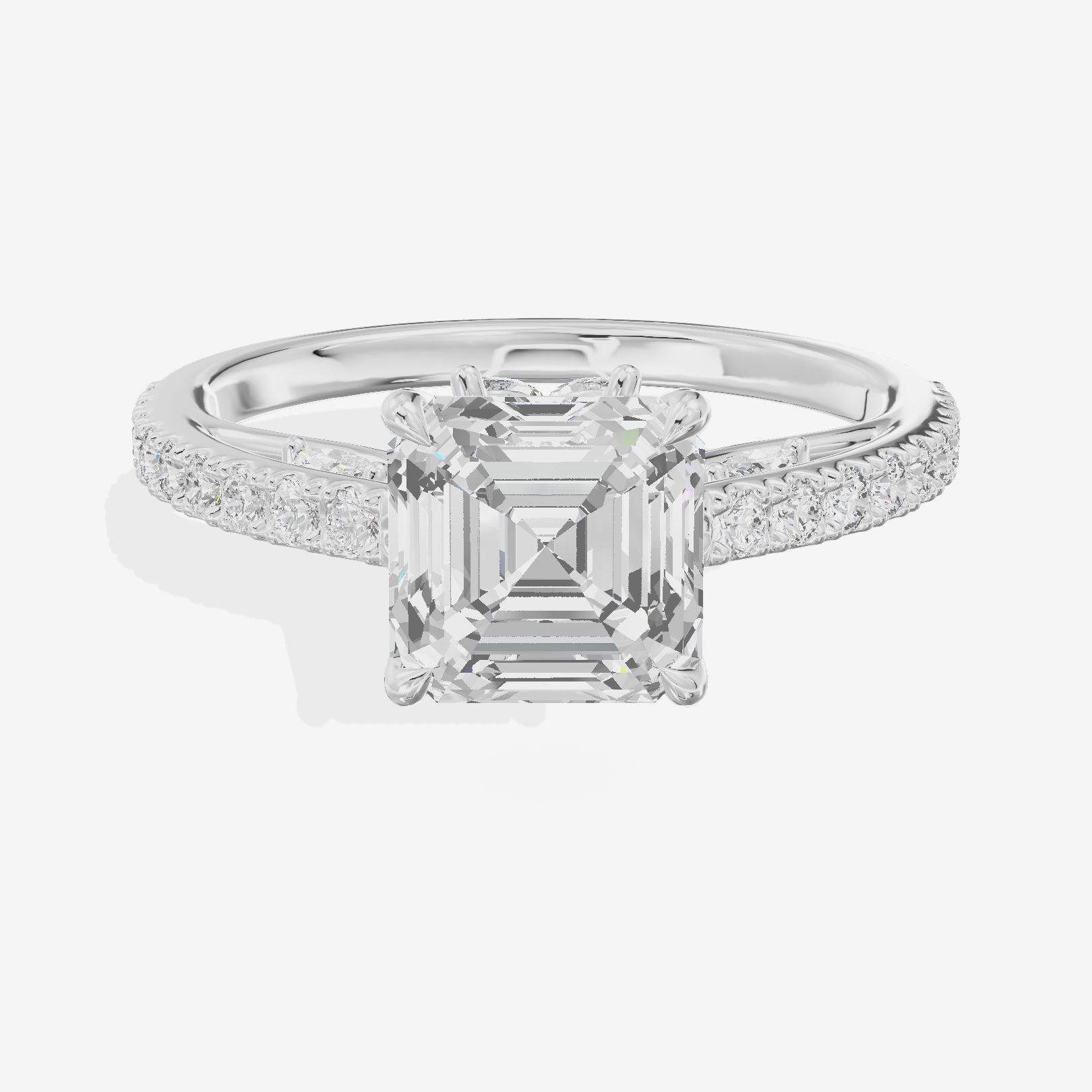 Twine Cathedral 1.8mm Asscher Solitaire Engagement Ring (1/2 ct. tw.) in Platinum