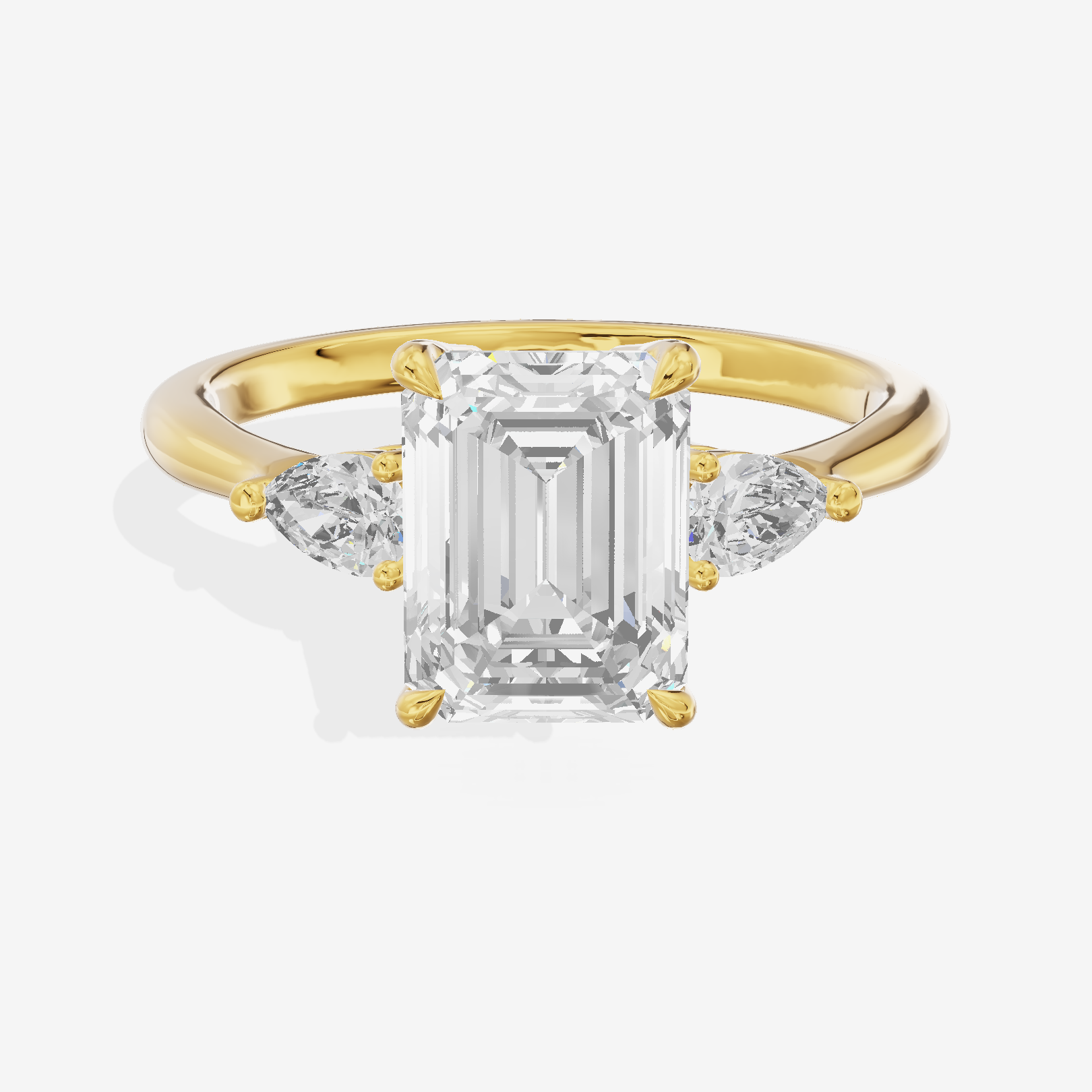 Petite Aimora Three Stone Emerald Engagement Ring (1/4 ct. tw.) in 18K Yellow Gold