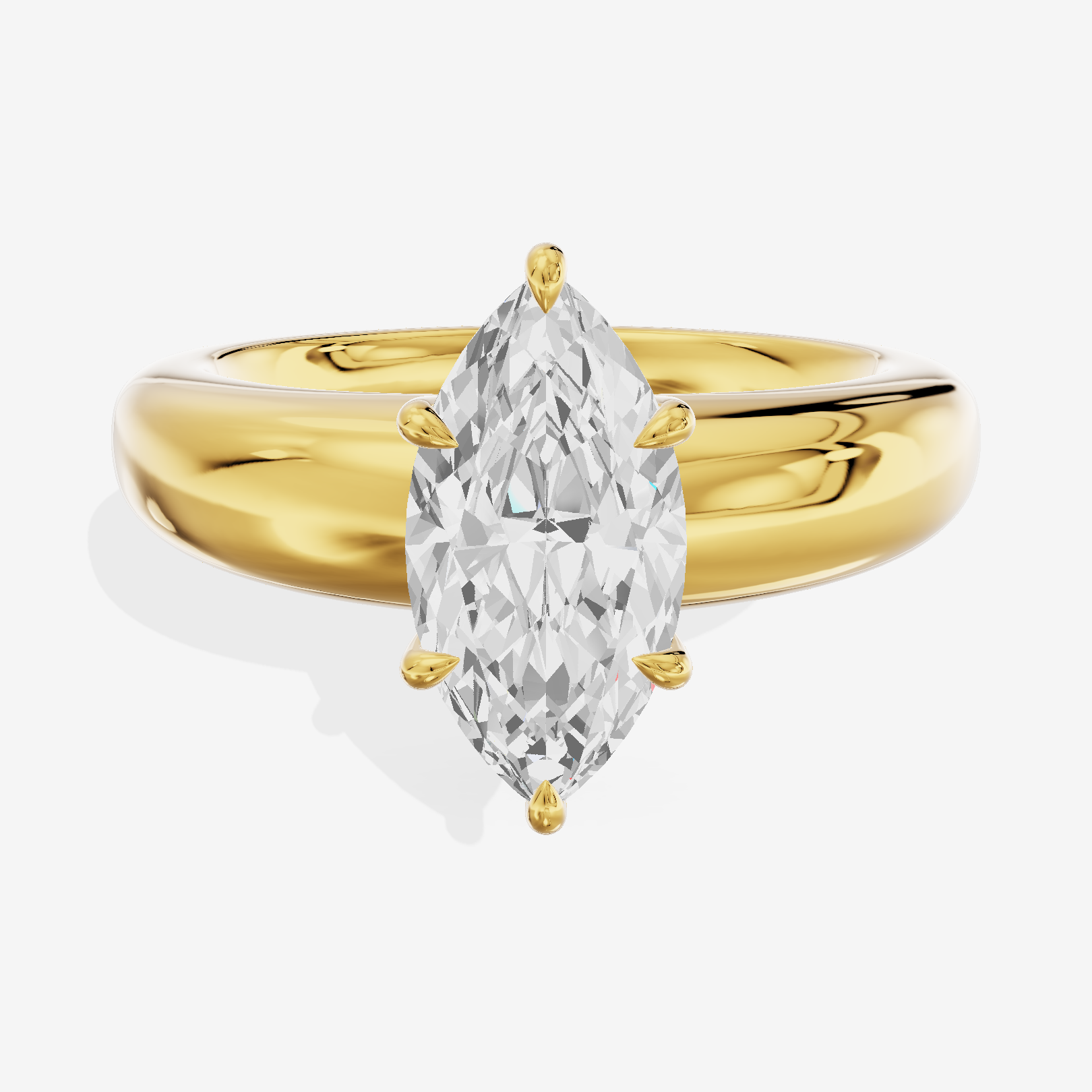 Whispered Adorae 5mm Marquise Solitaire Engagement Ring in 18K Yellow Gold