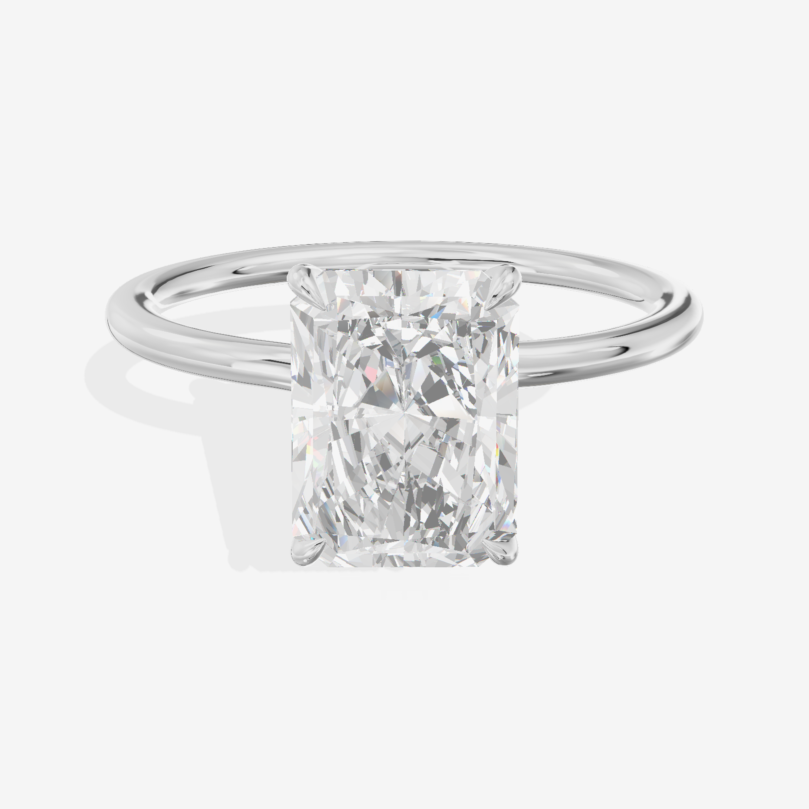 Classic Mayrelle 1.8mm Radiant Solitaire Engagement Ring in 14K White Gold