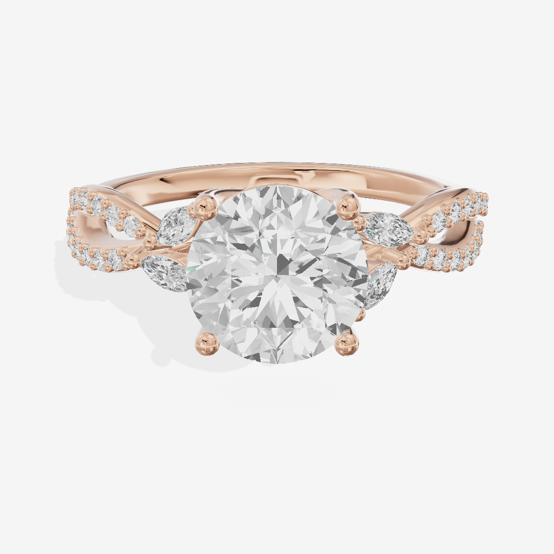 Luxe Domeline 1.5mm Round Solitaire Engagement Ring (1/8 ct. tw.) in 18K Rose Gold