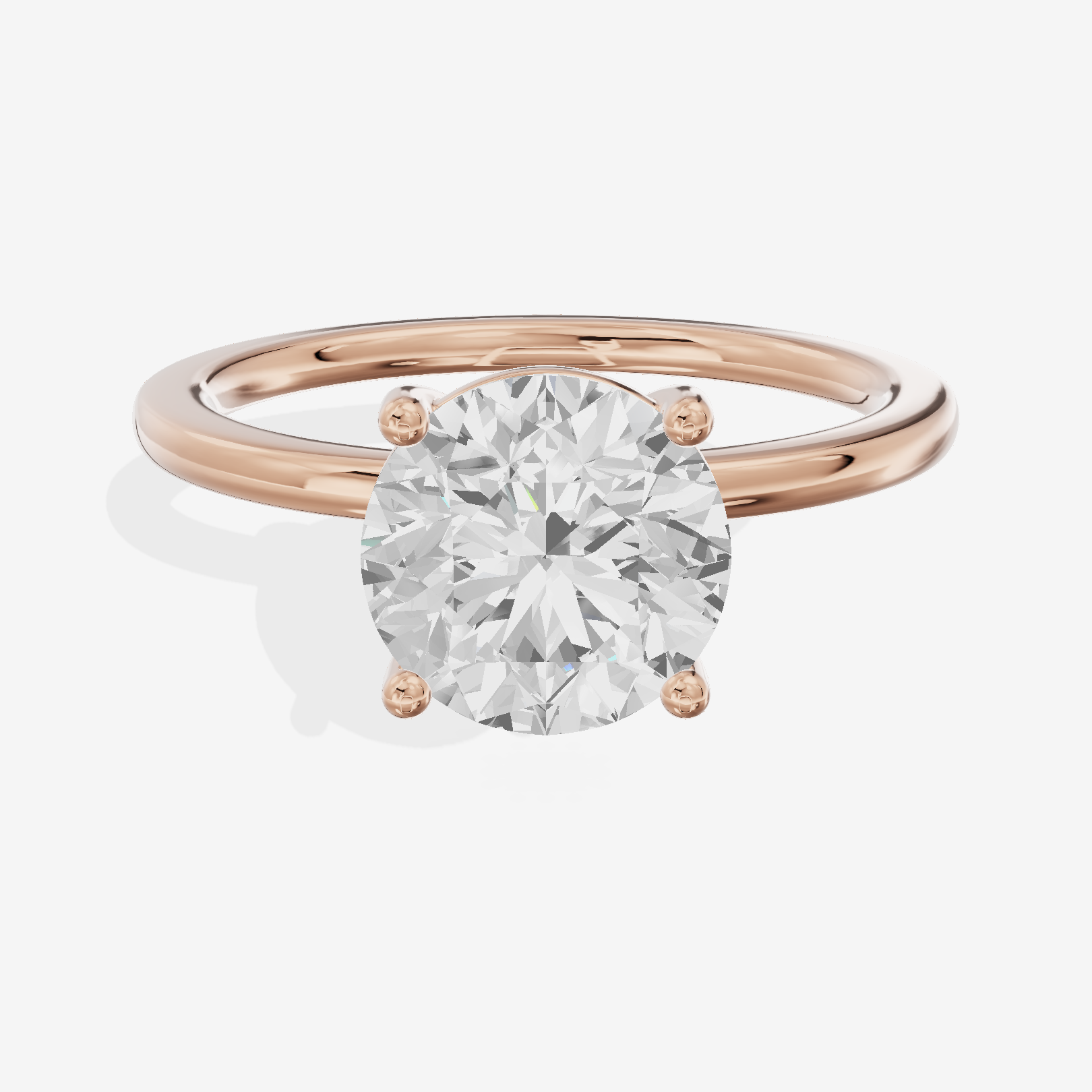 Selenia Solitaire 1.5mm Round Engagement Ring in 14K Rose Gold