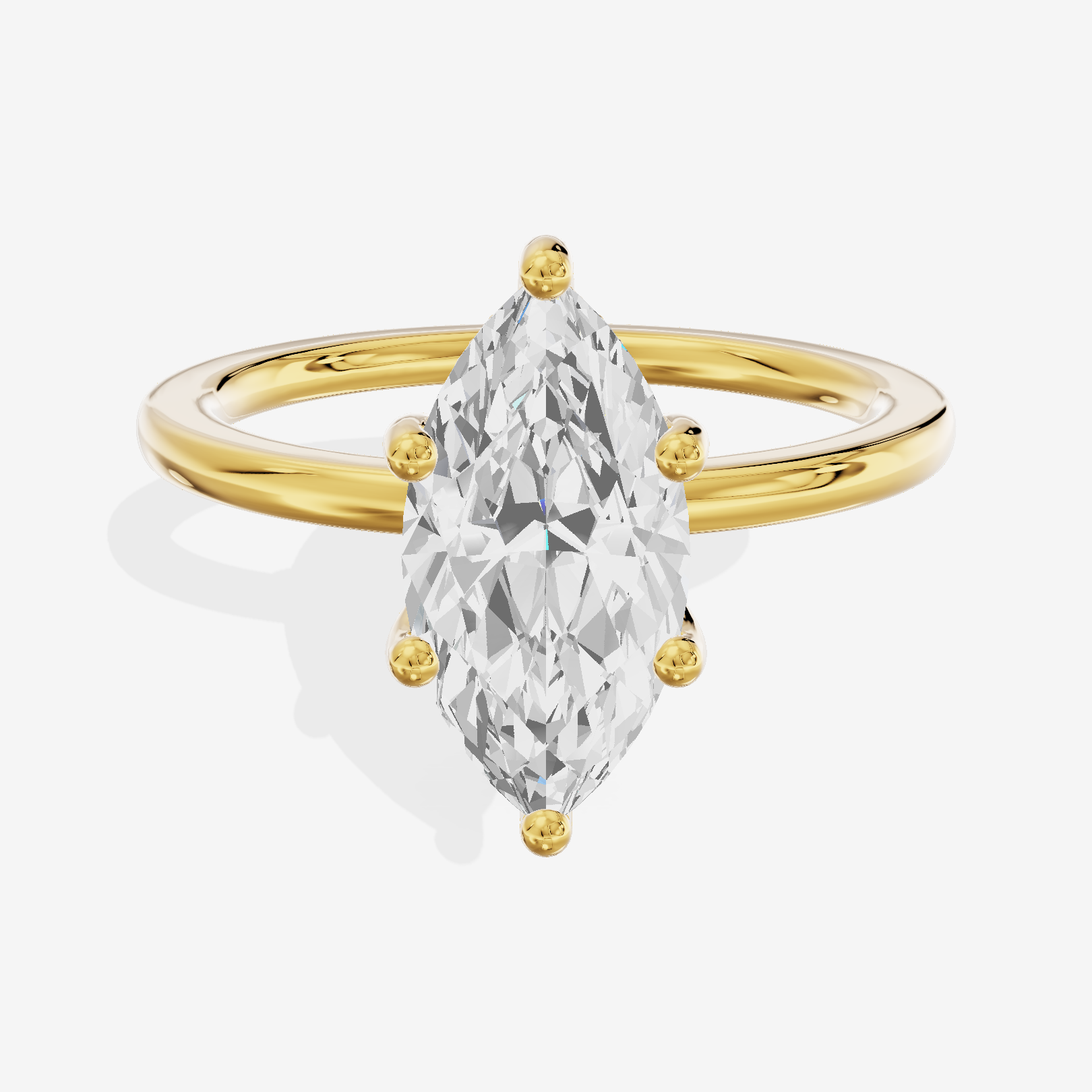 Reverya Marquise Hidden Halo Engagement Ring (1/15 ct. tw.) in 14K Yellow Gold
