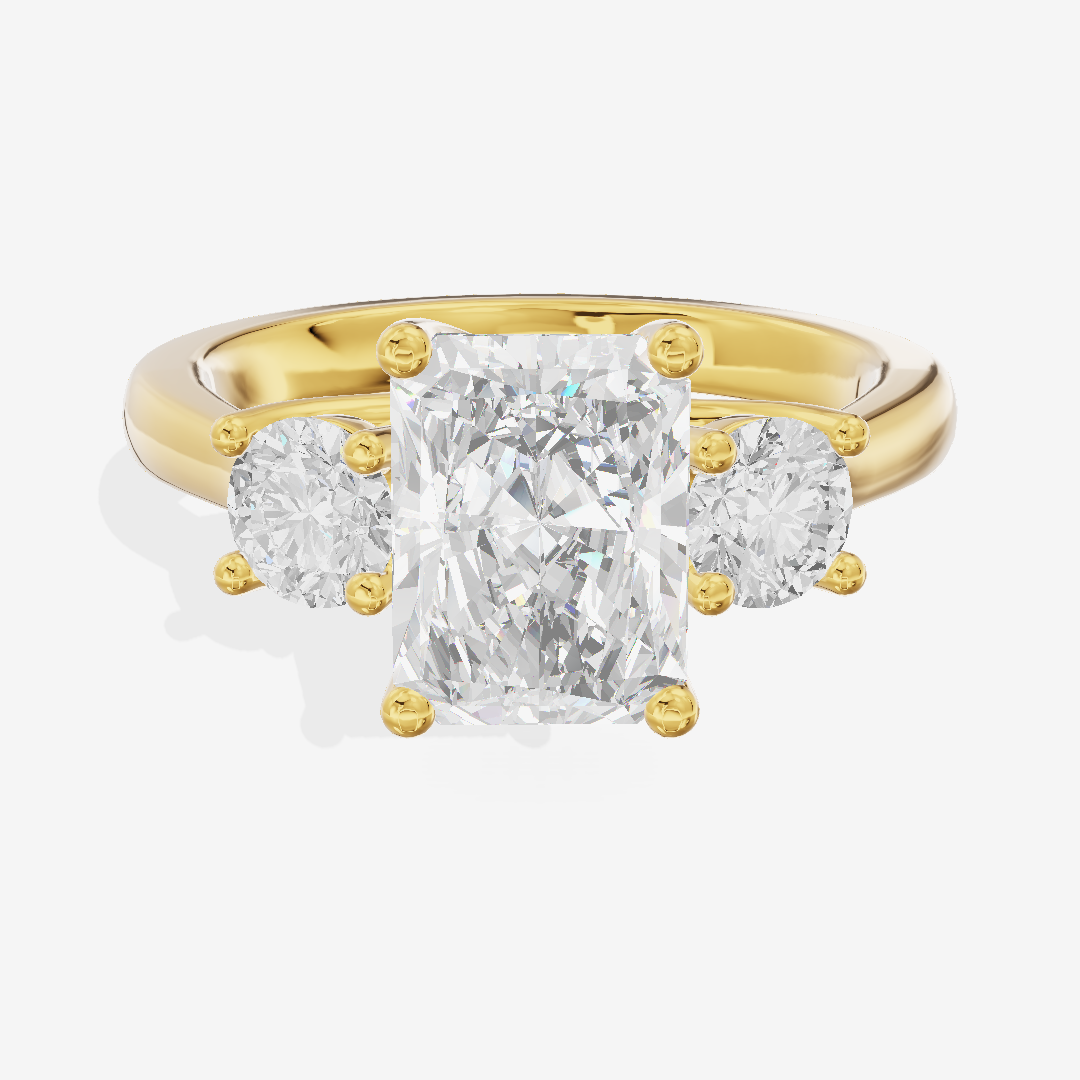 Petite Selenia Three Stone Radiant Engagement Ring (1/3 ct. tw.) in 14K Yellow Gold
