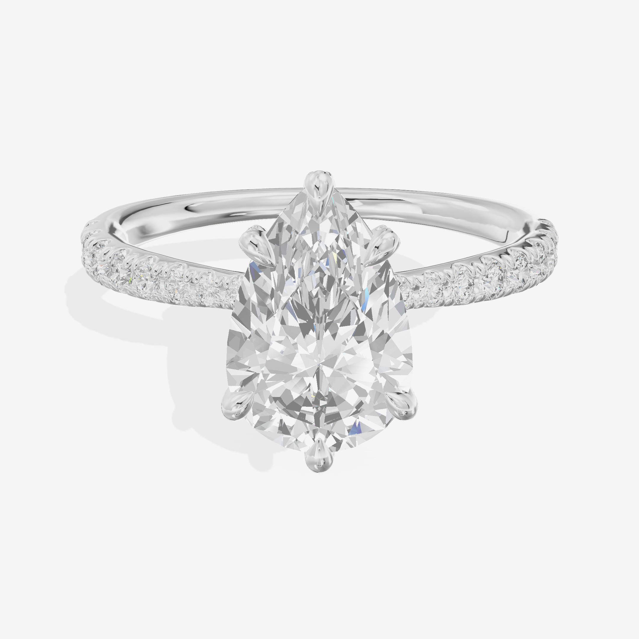 Lumera Pear Engagement Ring with Side Stones (1/3 ct. tw.) in 14K White Gold