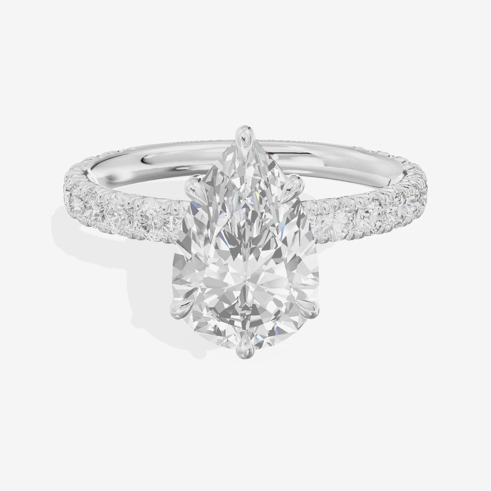 Sincere Pavé Pear Engagement Ring (3/5 ct. tw.) in 14K White Gold