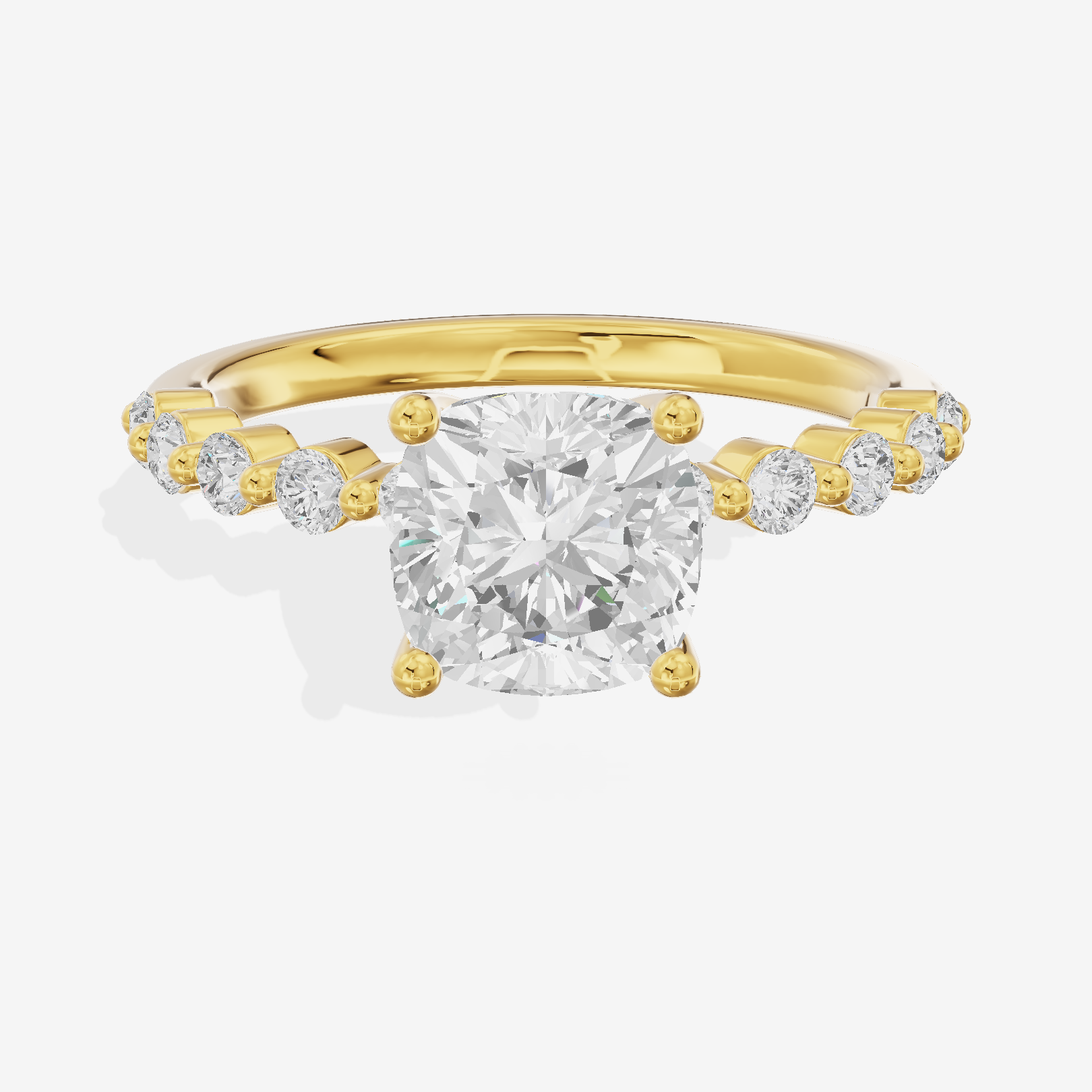 Petite Janevra 2mm Cushion Solitaire Engagement Ring (1/4 ct. tw.) in 18K Yellow Gold