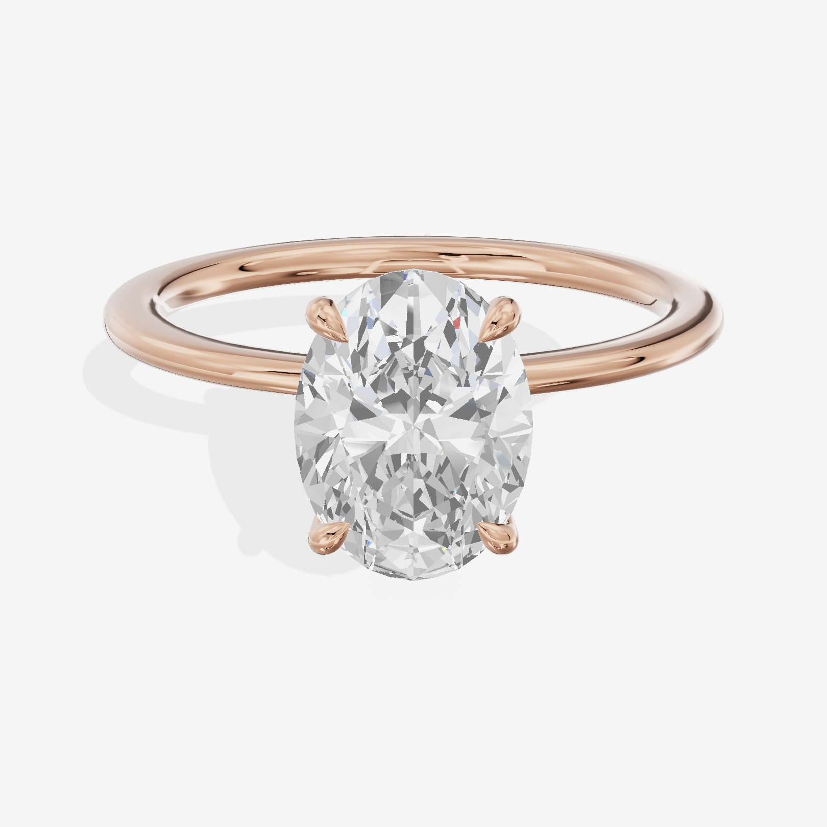 Adorae Halo Oval Engagement Ring (1/15 ct. tw.) in 18K Rose Gold