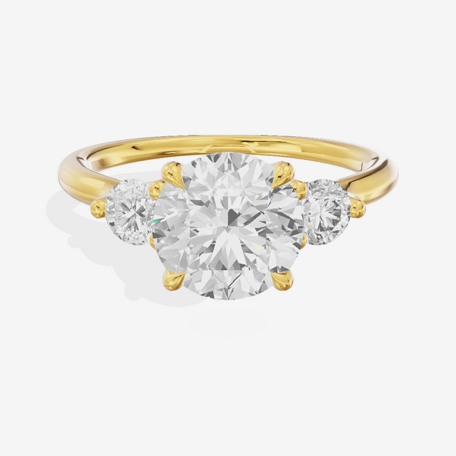Eternal Vowsae Three Stone Round Engagement Ring (1/3 ct. tw.) in 14K Yellow Gold