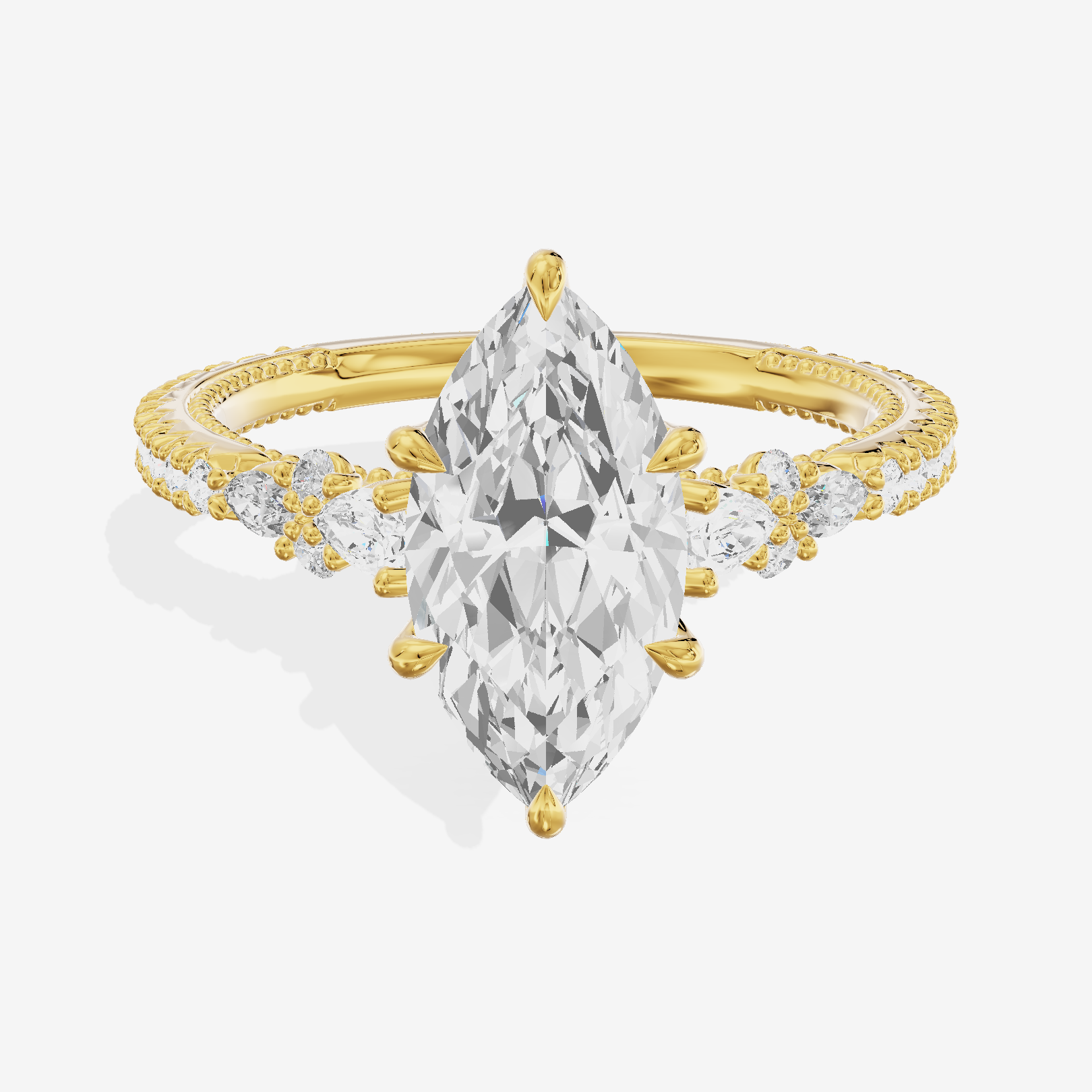 Trueheart Marquise Engagement Ring with Side Stones (2/5 ct. tw.) in 18K Yellow Gold