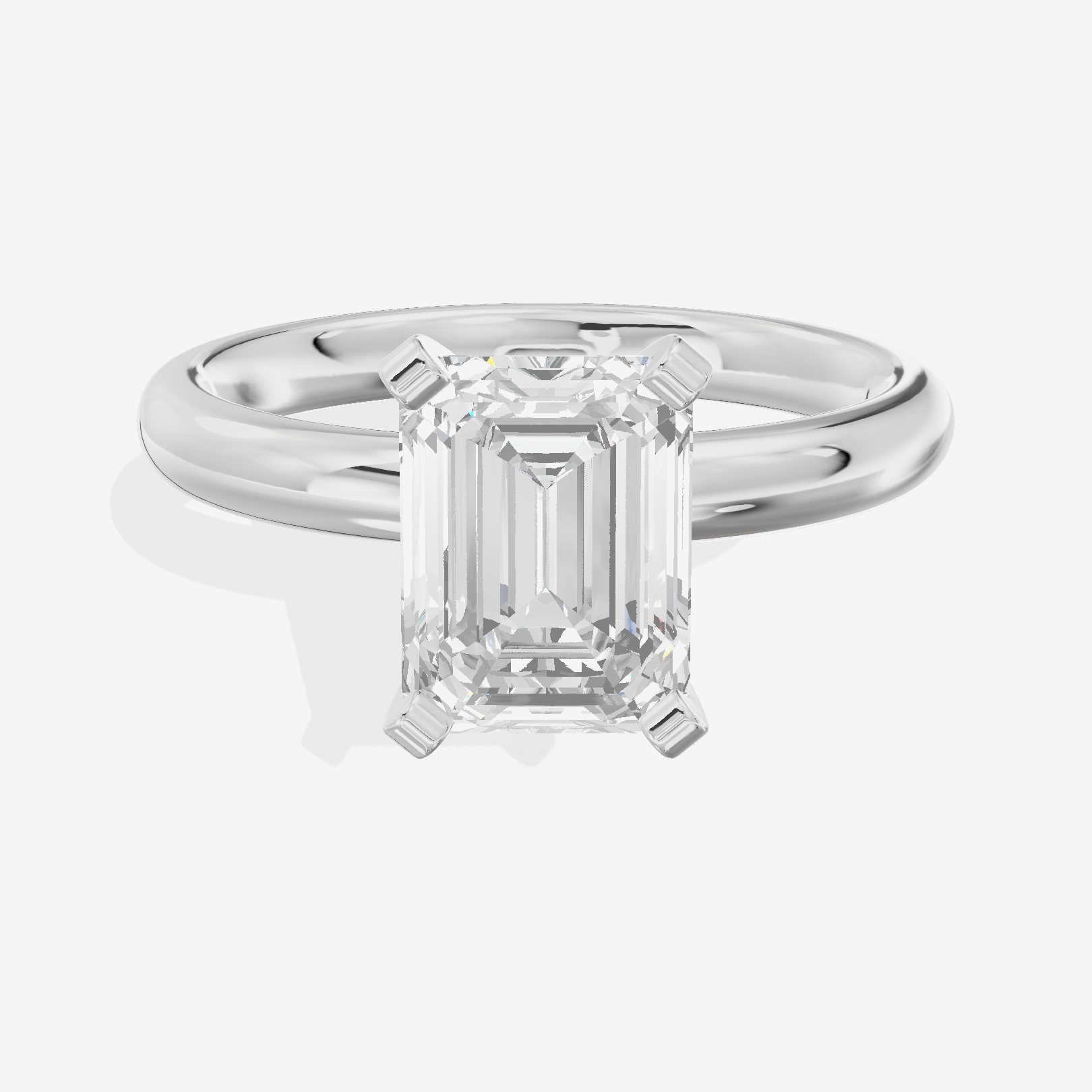 Hallowed Selenia 2.5mm Emerald Comfort Fit Engagement Ring in 18K White Gold
