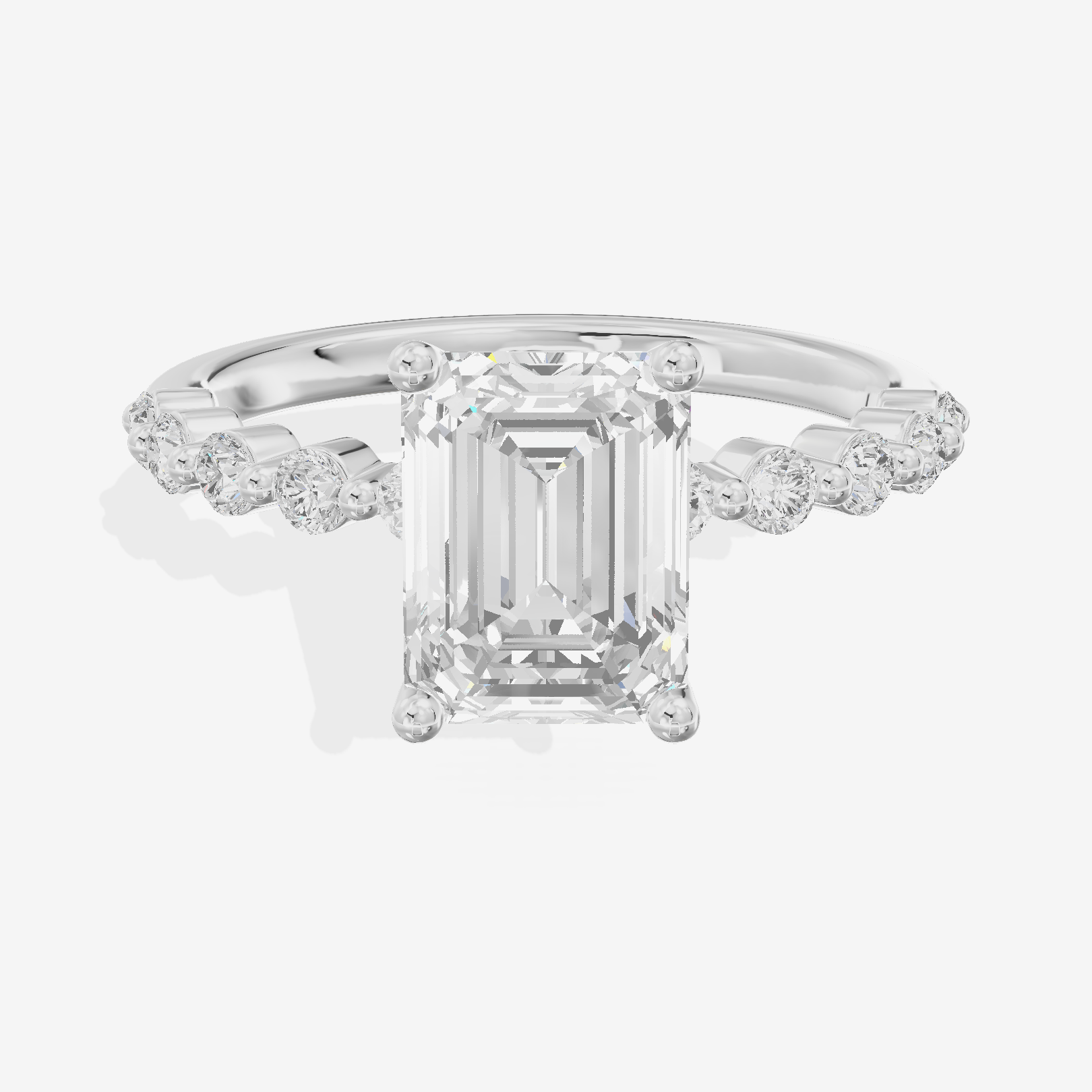Lustrous Aimora 3mm Emerald Solitaire Engagement Ring in Platinum