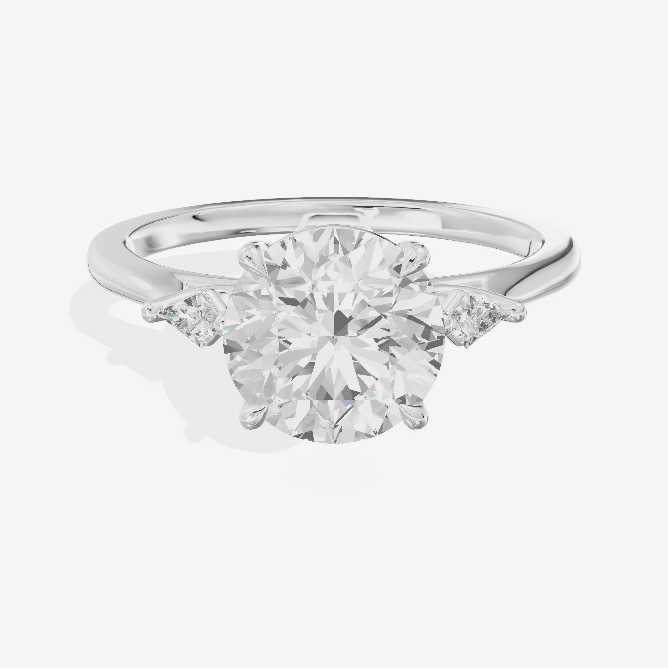Petite Sincere Three Stone Round Engagement Ring (1/15 ct. tw.) in 14K White Gold