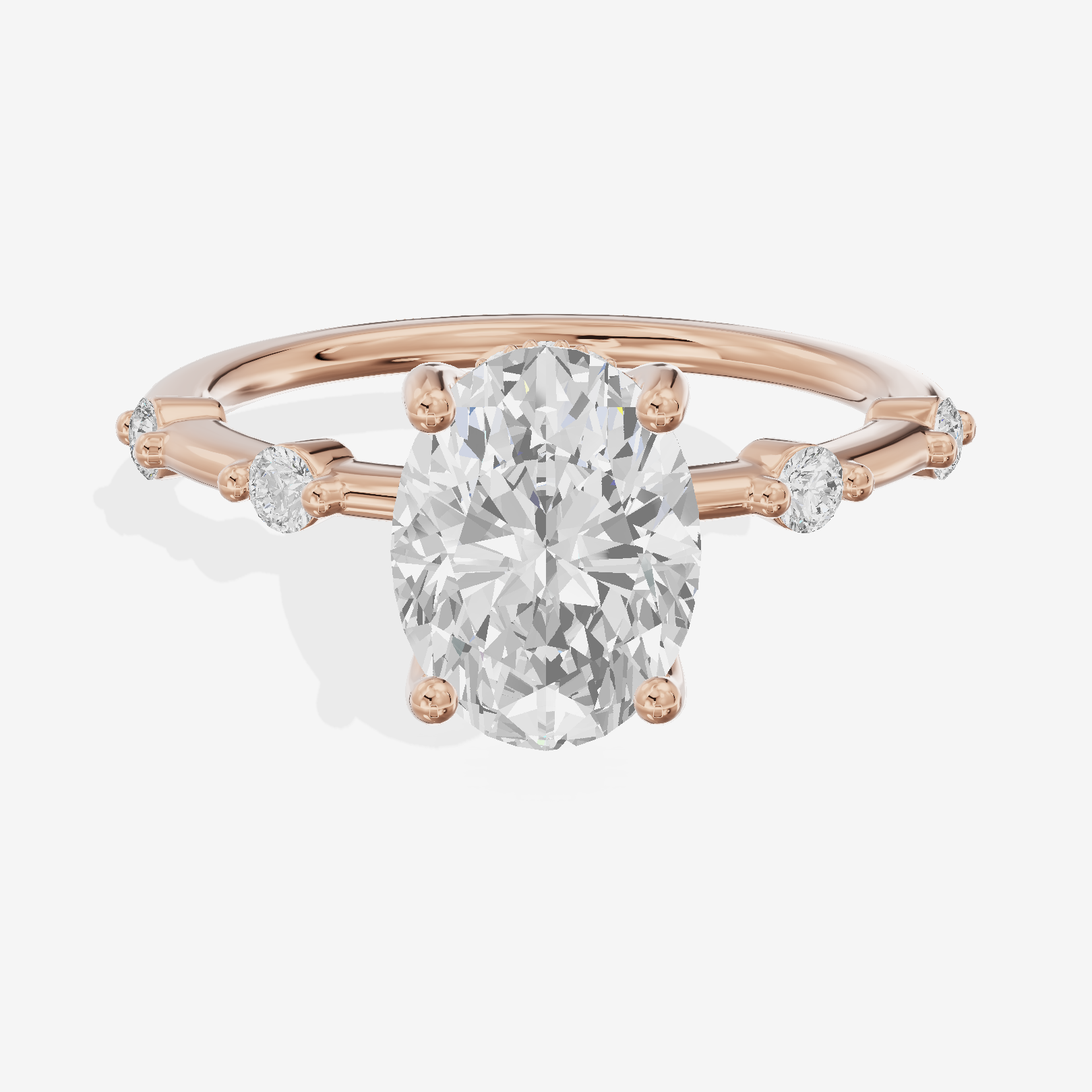 Mayrelle Hidden Halo Oval Engagement Ring (1/5 ct. tw.) in 14K Rose Gold