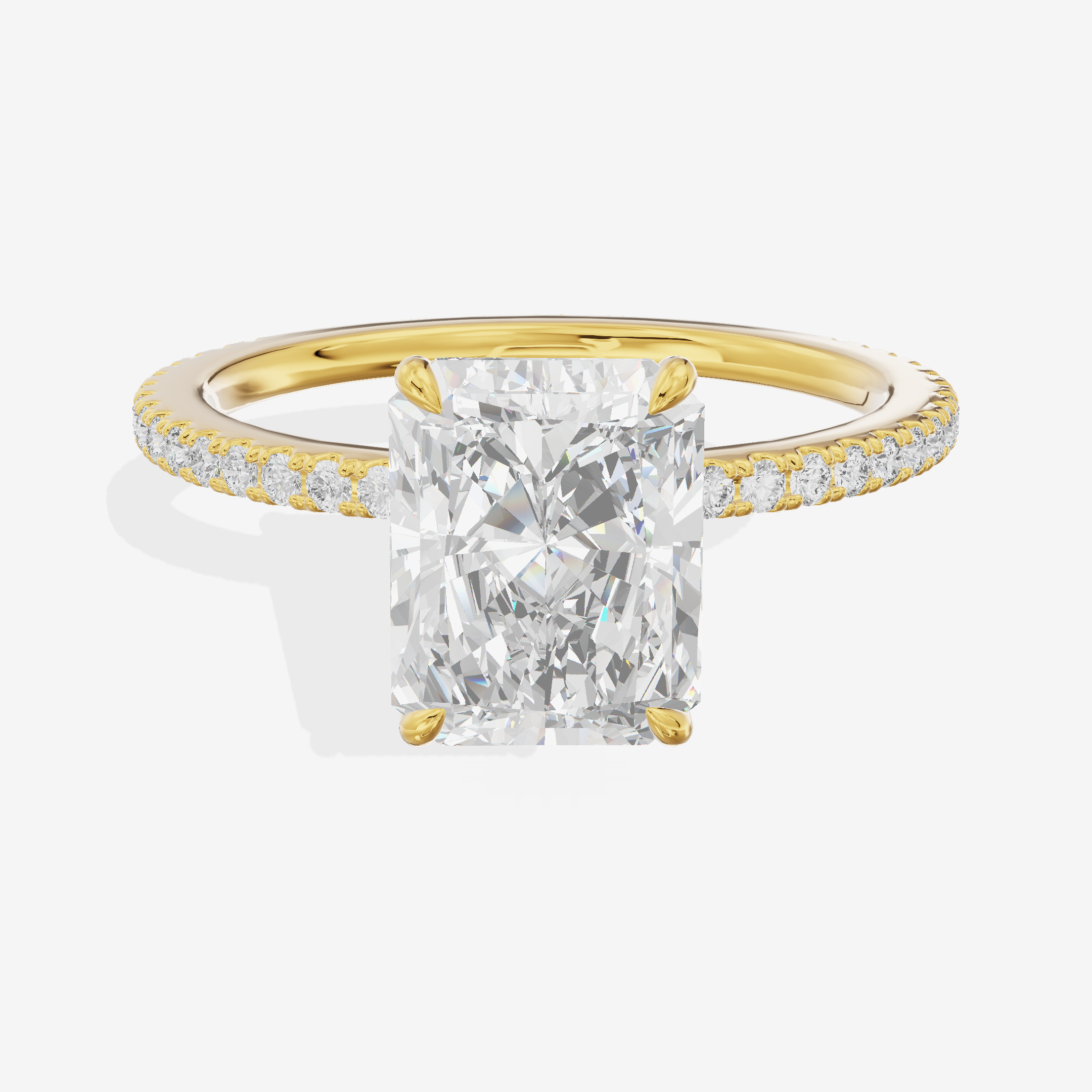 Petite Cherubine Radiant Engagement Ring with Side Stones (1/3 ct. tw.) in 18K Yellow Gold