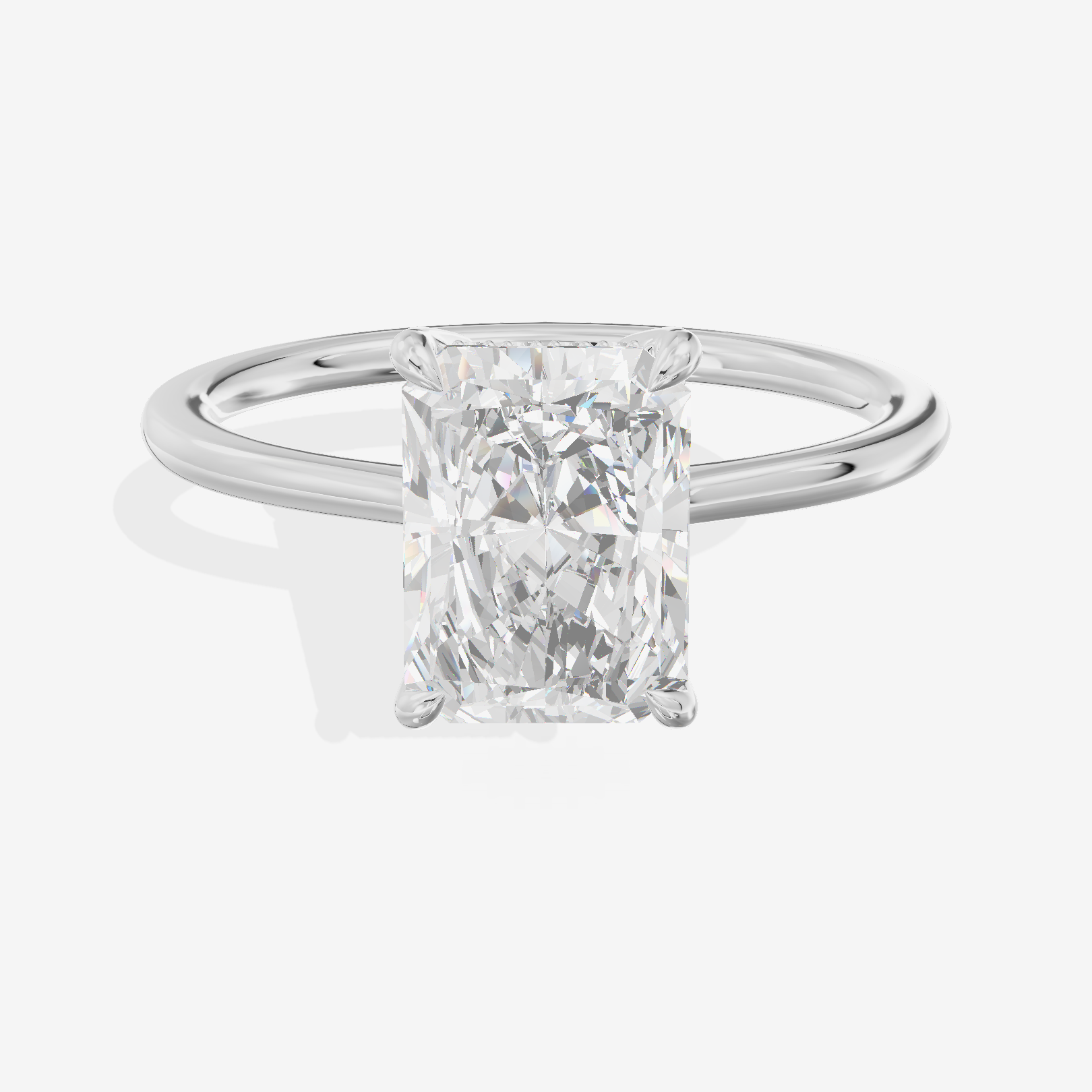 Promezza Hidden Halo Radiant Engagement Ring (1/20 ct. tw.) in 14K White Gold