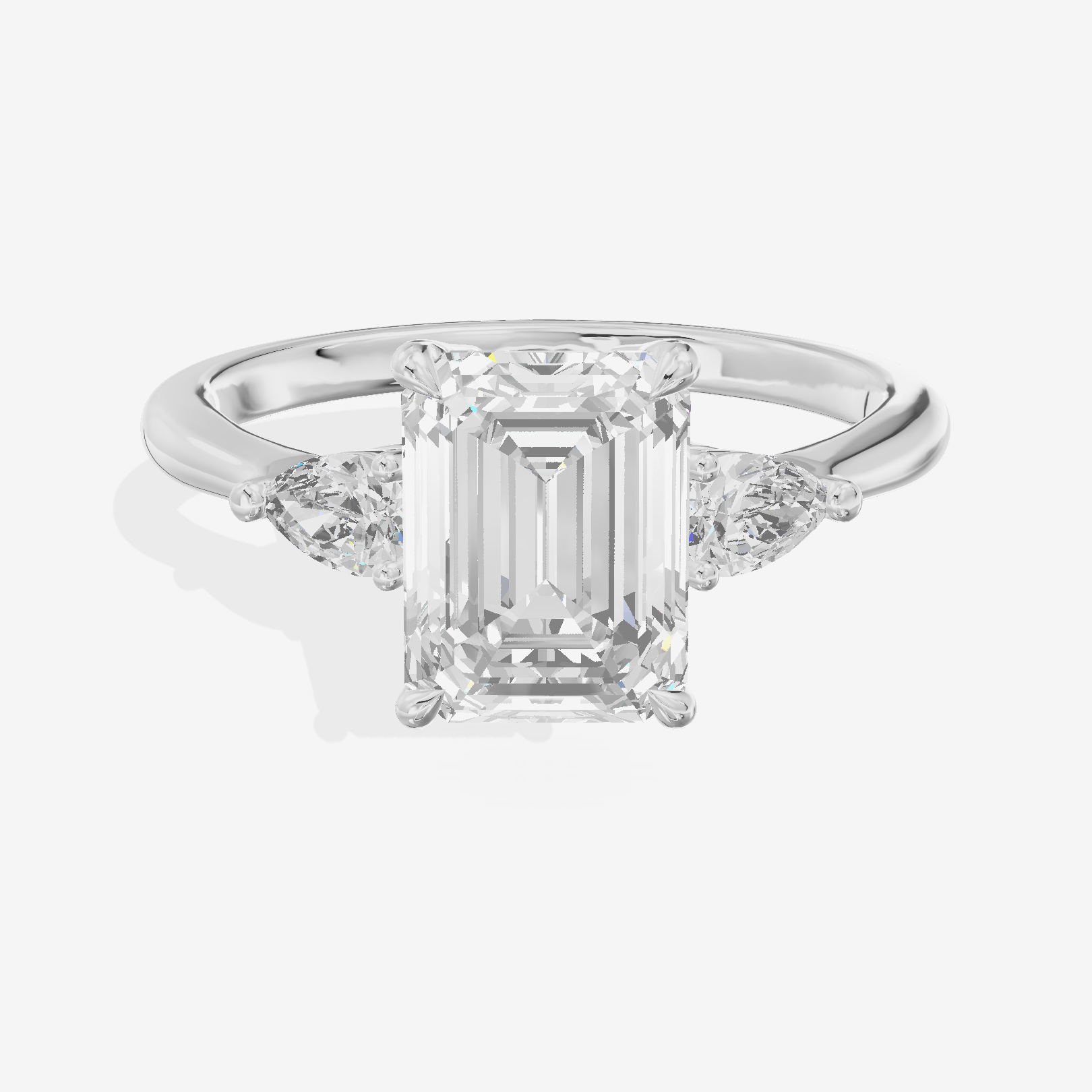 Petite Aimora Three Stone Emerald Engagement Ring (1/4 ct. tw.) in 18K White Gold