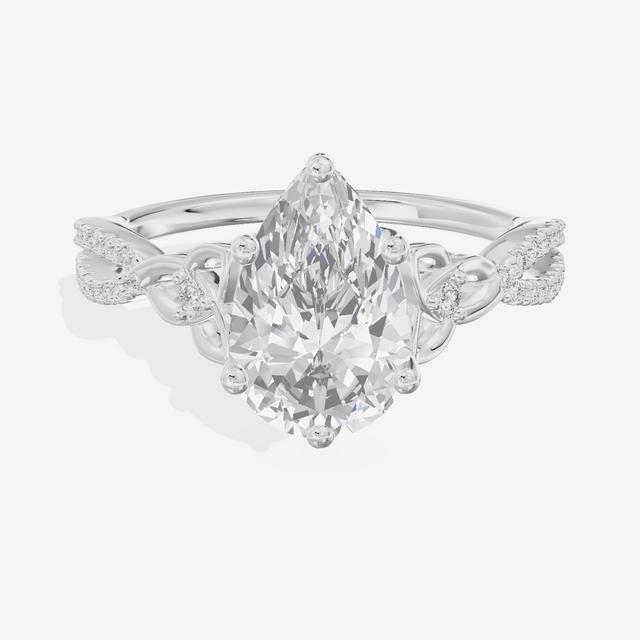 Luxe Sincere Pear Engagement Ring with Side Stones (1/10 ct. tw.) in 14K White Gold