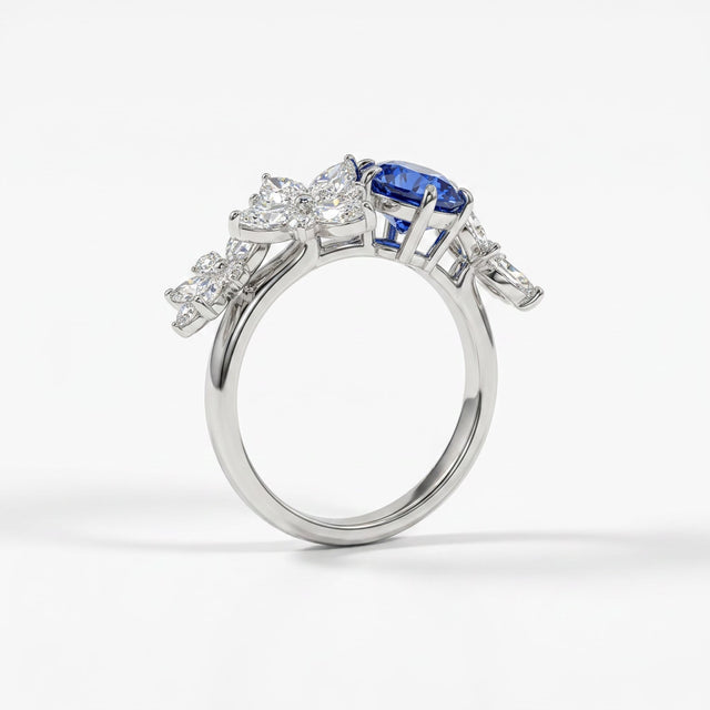 Cluster Oval Engagement Ring (1.67 ct. tw.) in 18K White Gold