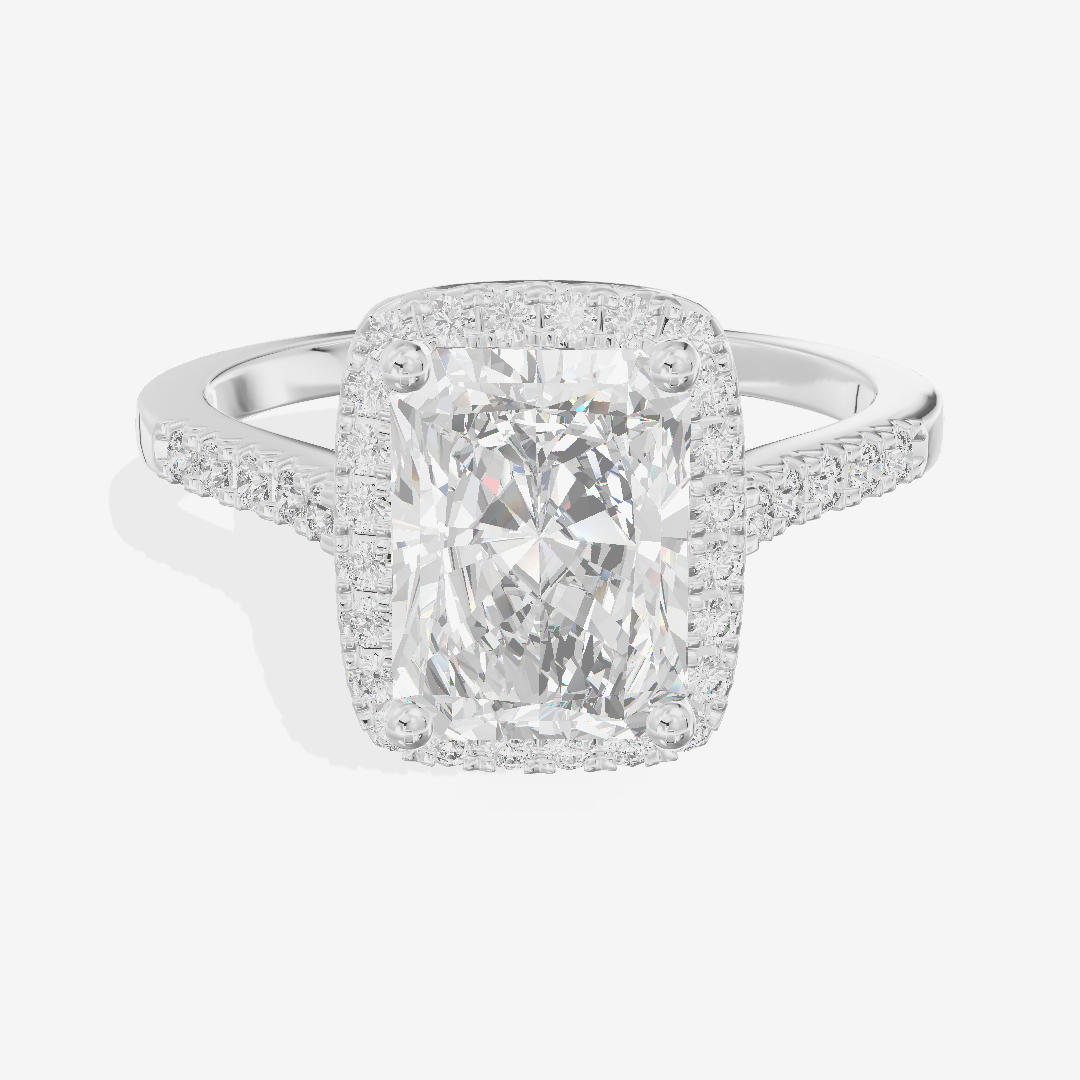 Lumera Halo Radiant Engagement Ring (1/5 ct. tw.) in 14K White Gold
