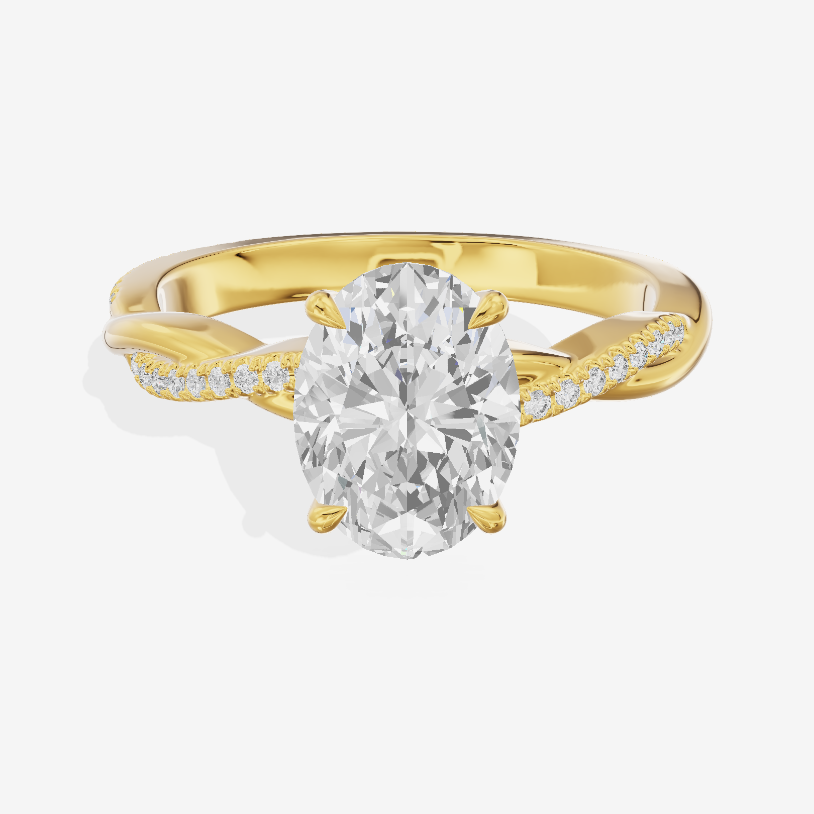 Petite Lumera Oval Pavé Engagement Ring (1/8 ct. tw.) in 18K Yellow Gold