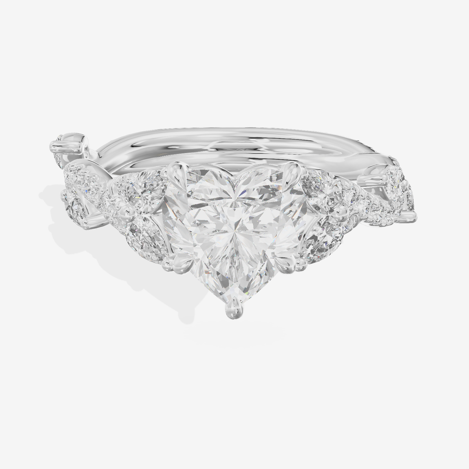 Vintage Heartline Heart Engagement Ring (2/3 ct. tw.) in 18K White Gold