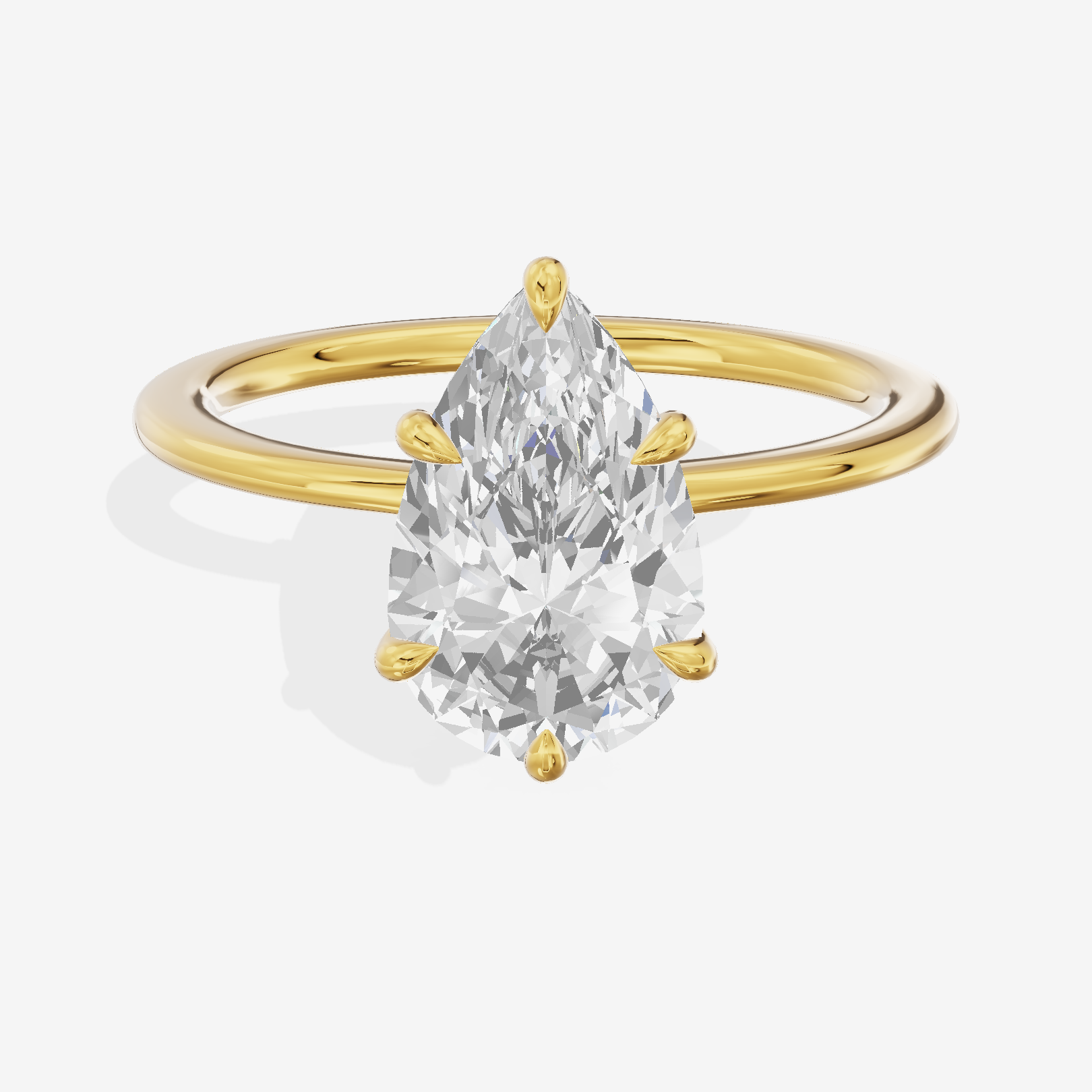 Adorae Halo Pear Engagement Ring (1/15 ct. tw.) in 14K Yellow Gold