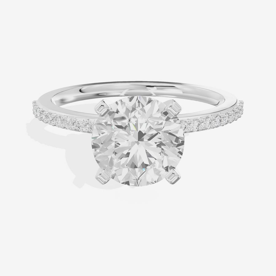 Twined Selenia Round Engagement Ring with Side Stones (1/10 ct. tw.) in Platinum