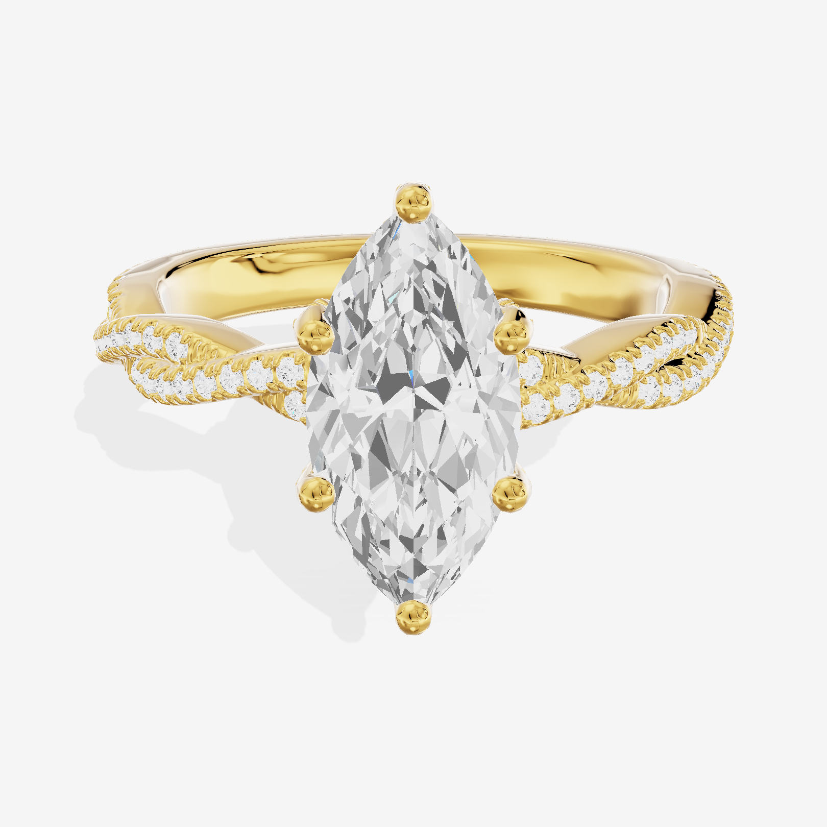Luxe Twine Marquise Twisted Engagement Ring (1/3 ct. tw.) in 14K Yellow Gold