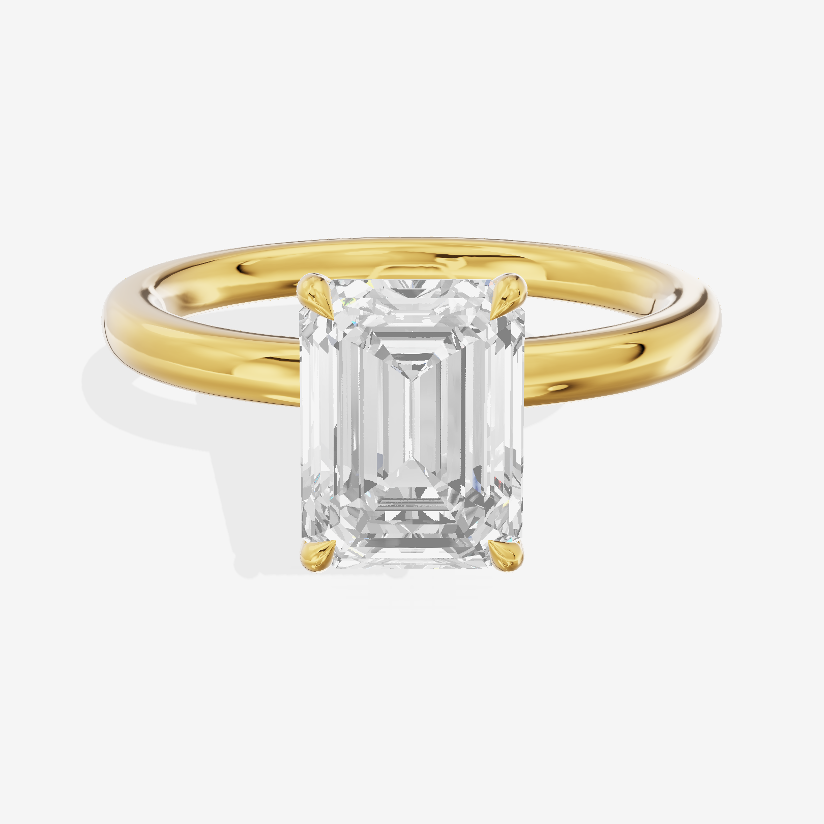 Tensare Halo Emerald Engagement Ring (1/4 ct. tw.) in 14K Yellow Gold