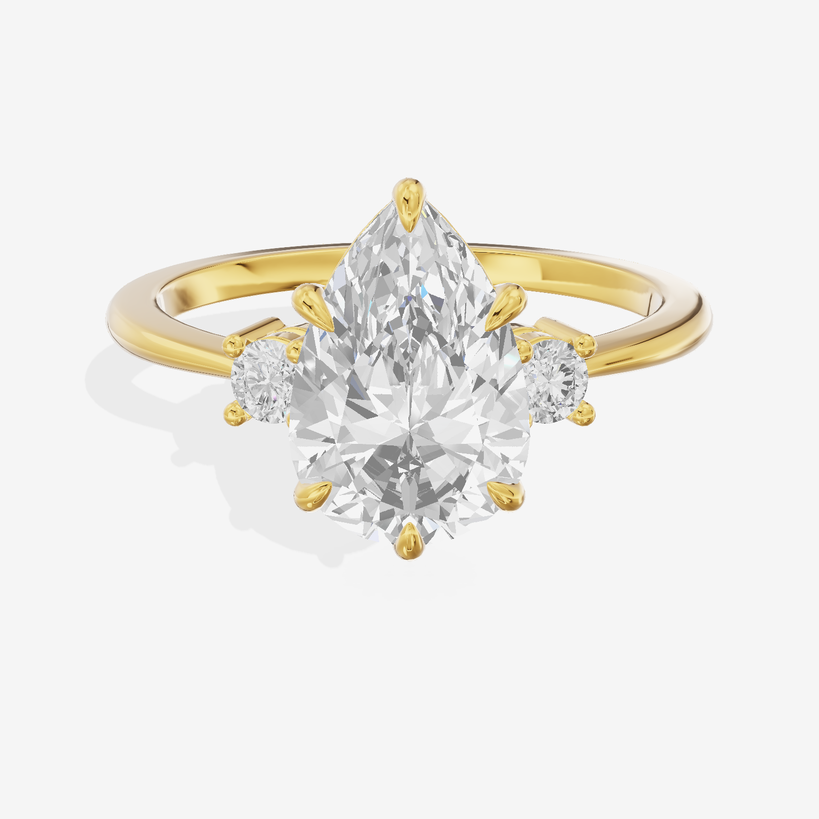 Eternal Promezza Pear Engagement Ring with Side Stones (1/6 ct. tw.) in 14K Yellow Gold