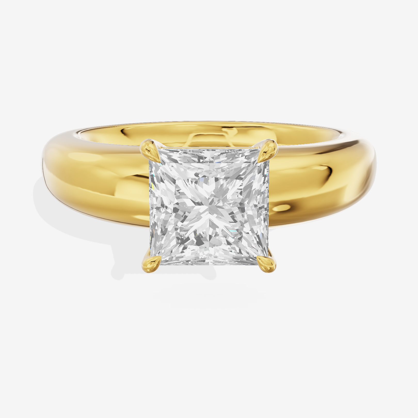 Whispered Adorae 5mm Princess Solitaire Engagement Ring in 14K Yellow Gold