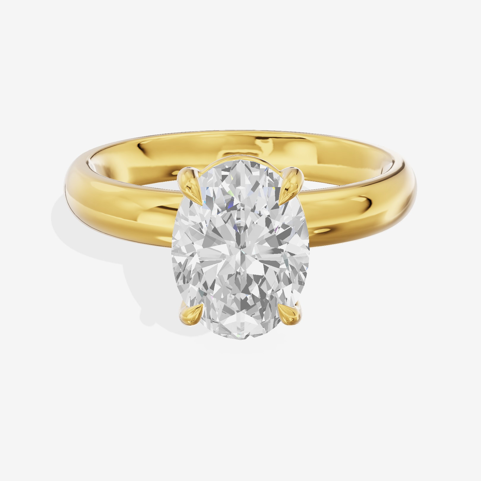 Whisper 3mm Oval Solitaire Engagement Ring in 14K Yellow Gold