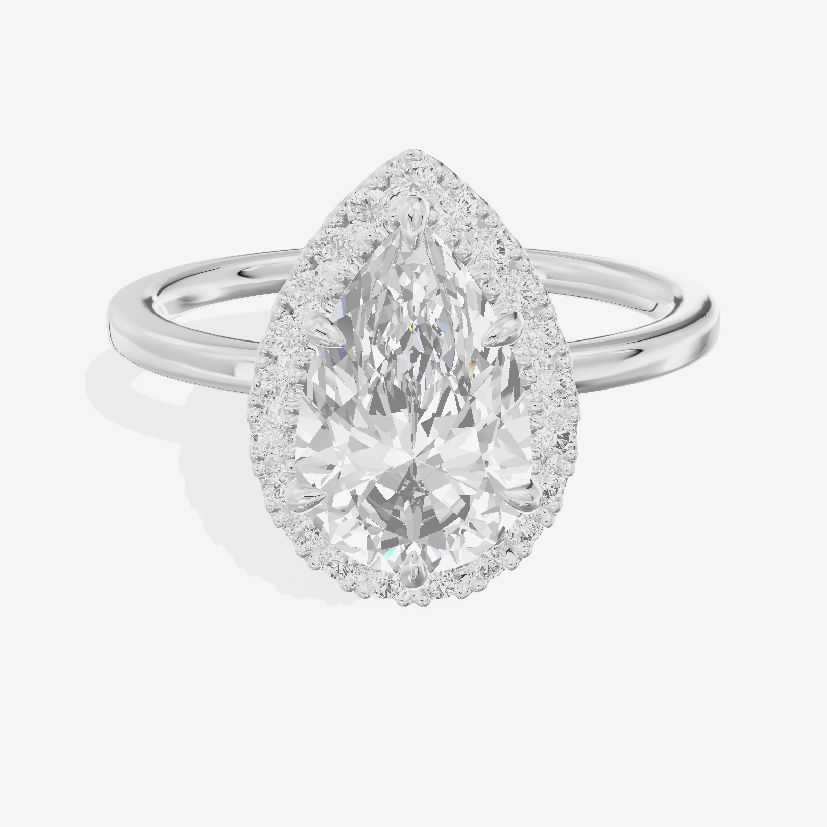 Lumina Halo Ring Pear Engagement Ring (1/4 ct. tw.) in 18K White Gold
