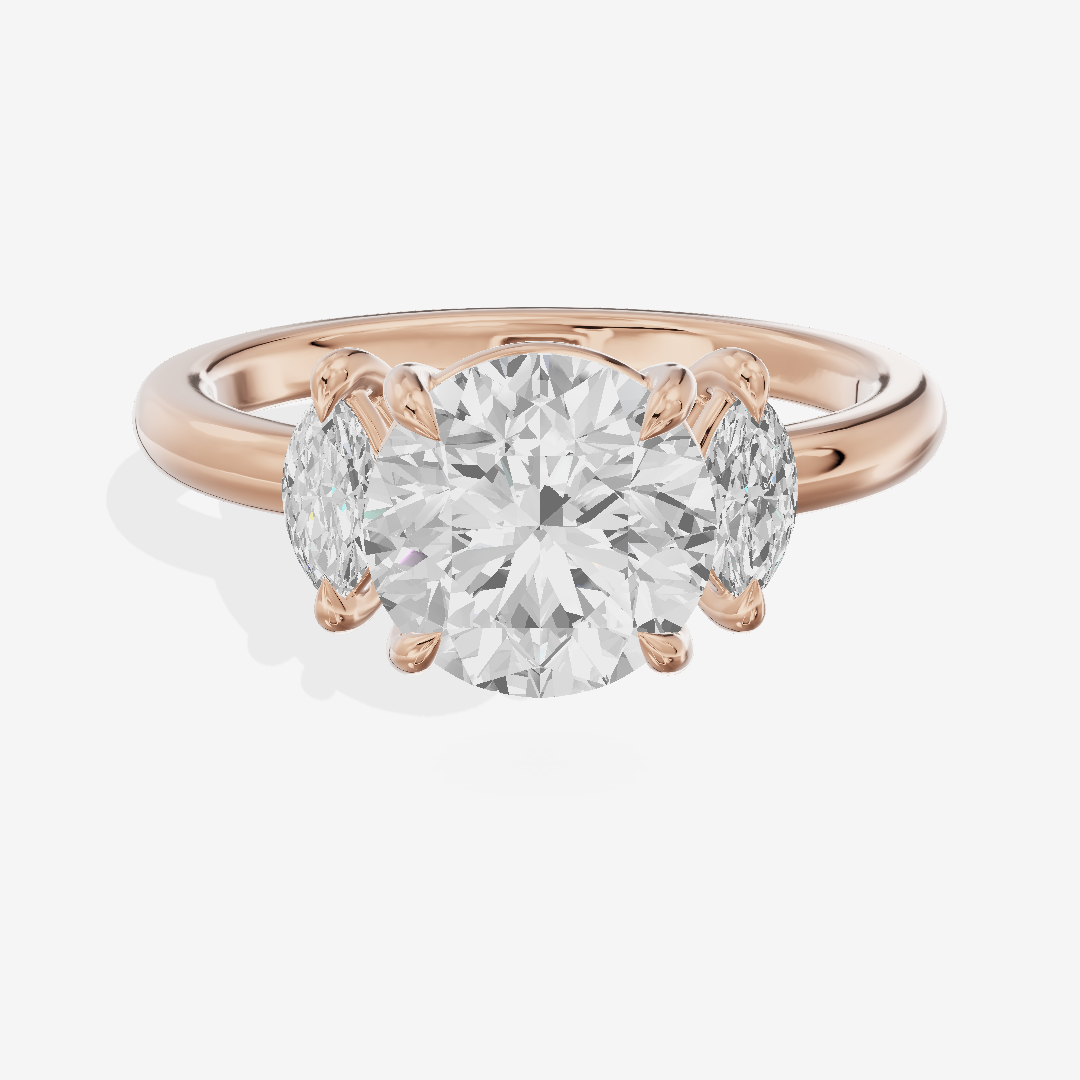 Classic Sincere Three Stone Round Engagement Ring (1/3 ct. tw.) in 18K Rose Gold