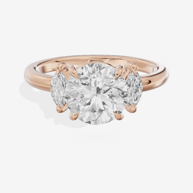Classic Sincere Three Stone Round Engagement Ring (1/3 ct. tw.) in 18K Rose Gold