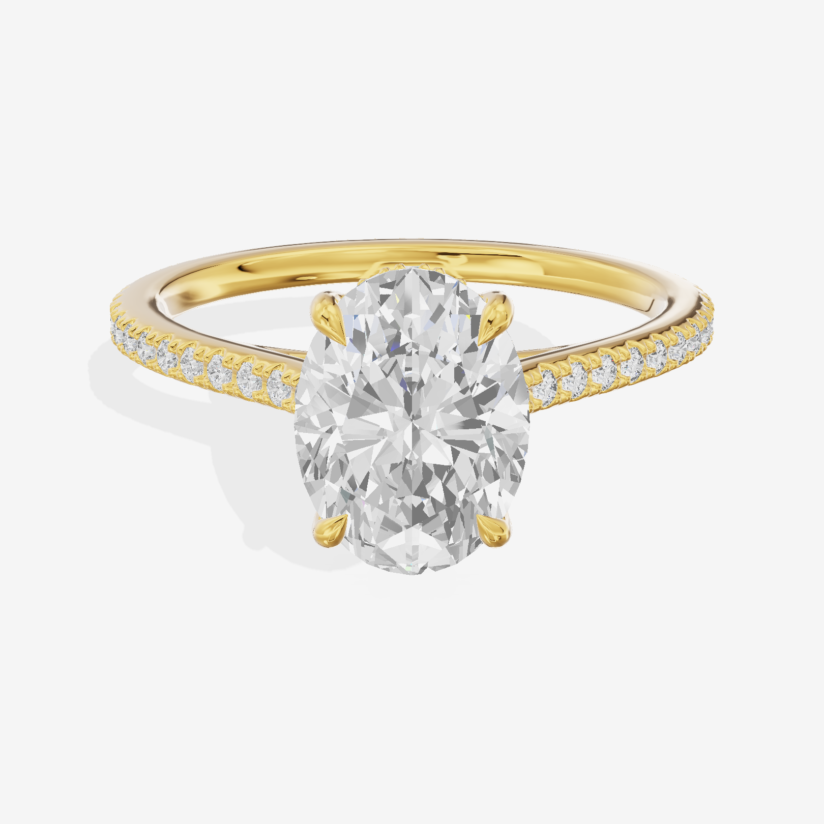 Luxe Goldweave Oval Engagement Ring with Side Stones (1/5 ct. tw.) in 18K Yellow Gold