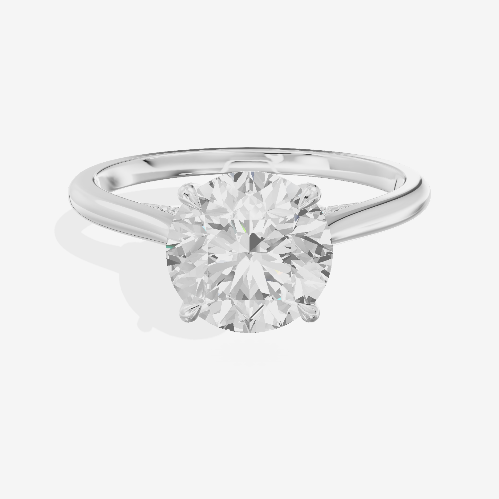 Lustrous Linger Round Engagement Ring with Side Stones (1/10 ct. tw.) in Platinum