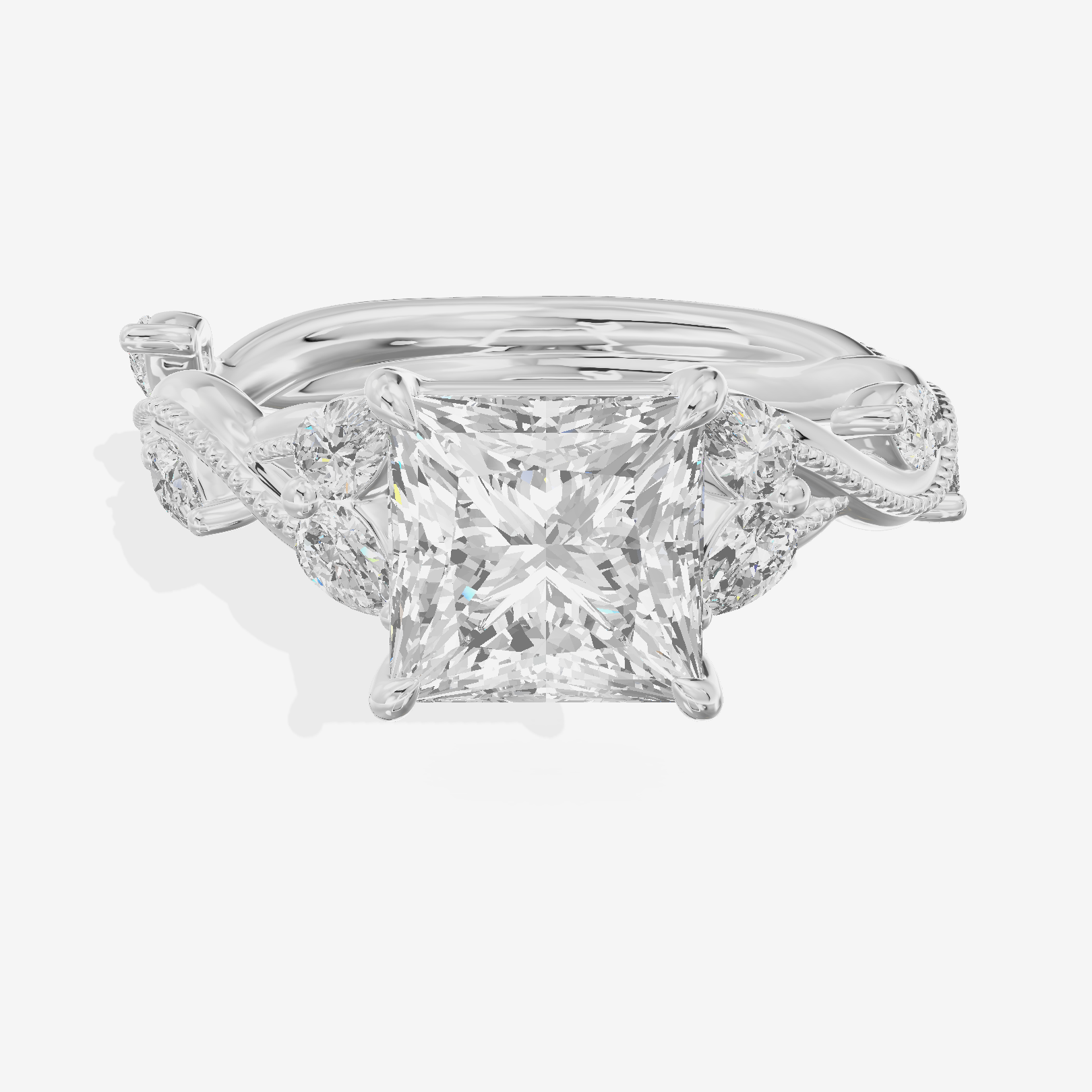 Vintage Twine Princess Engagement Ring (3/8 ct. tw.) in Platinum